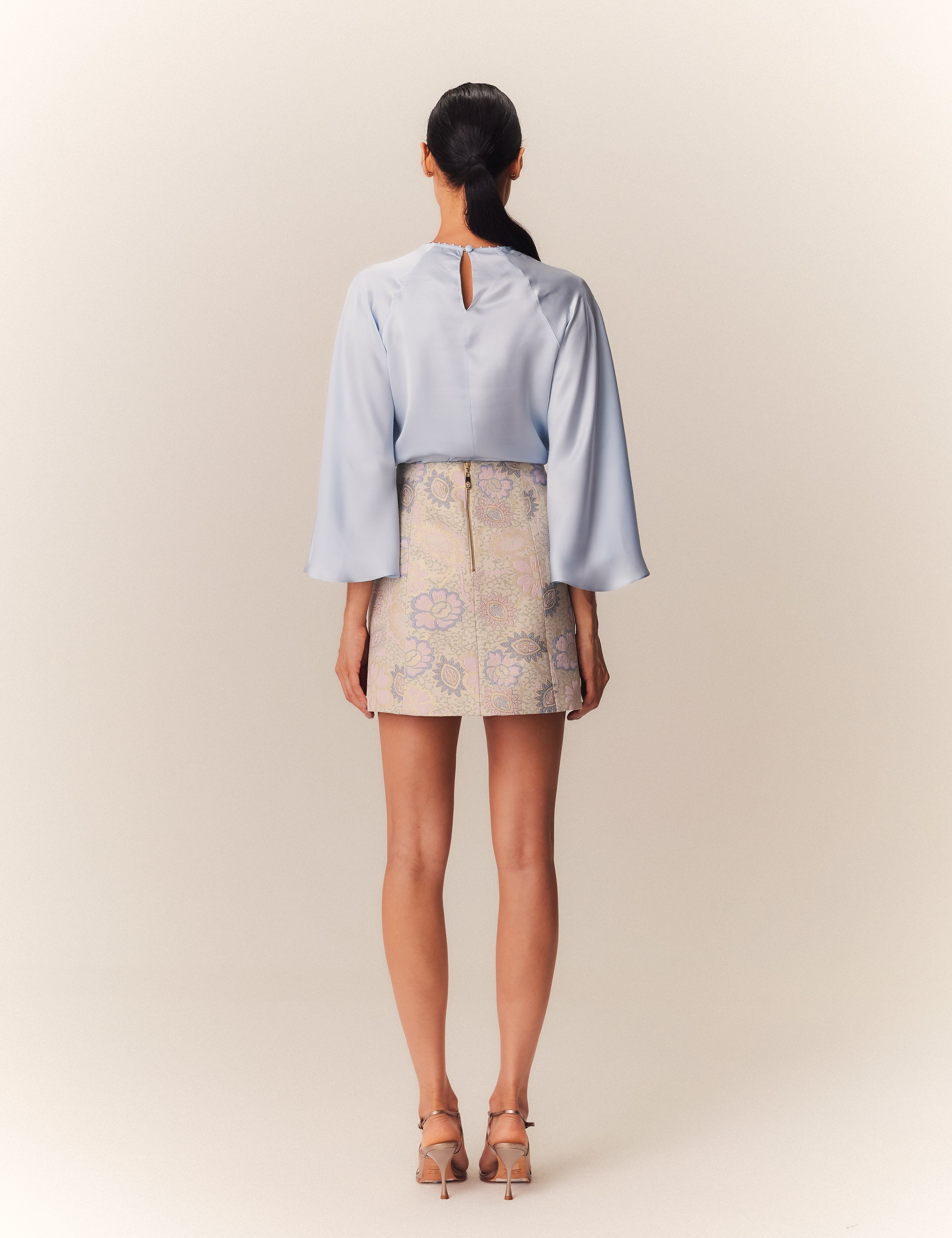 SAIA CURTA PAM JACQUARD FLORAL