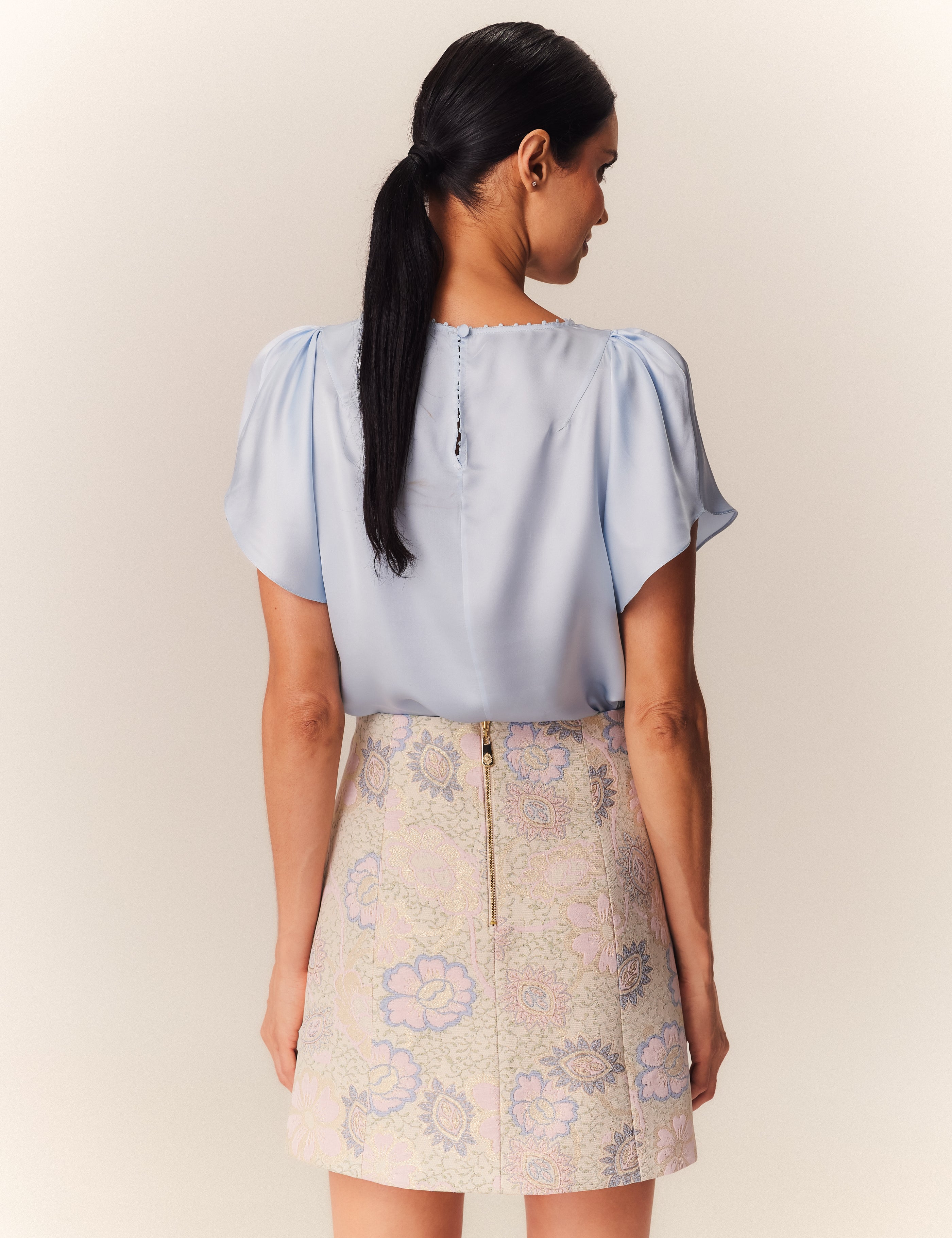 SAIA CURTA PAM JACQUARD FLORAL