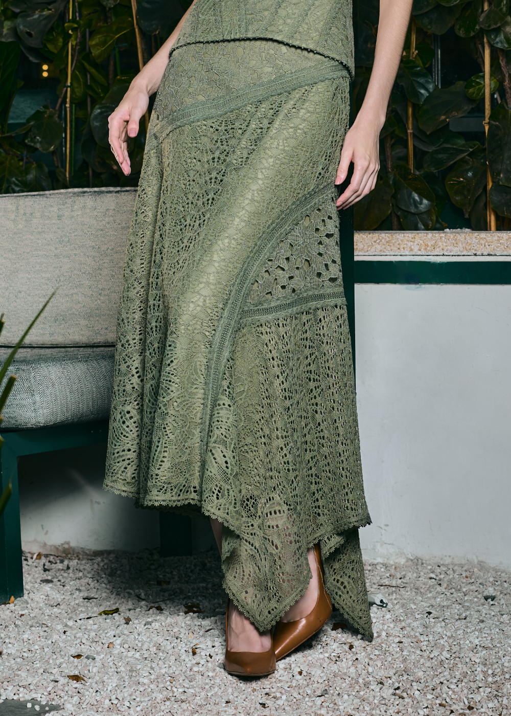 SAIA MIDI GABI VERDE OLIVA