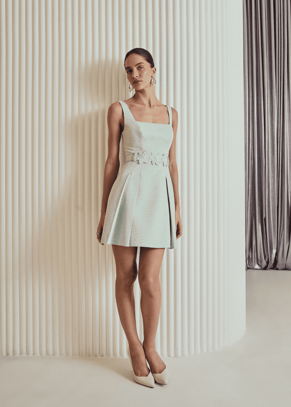 VESTIDO CURTO MIRANDA VERDE MESCLA