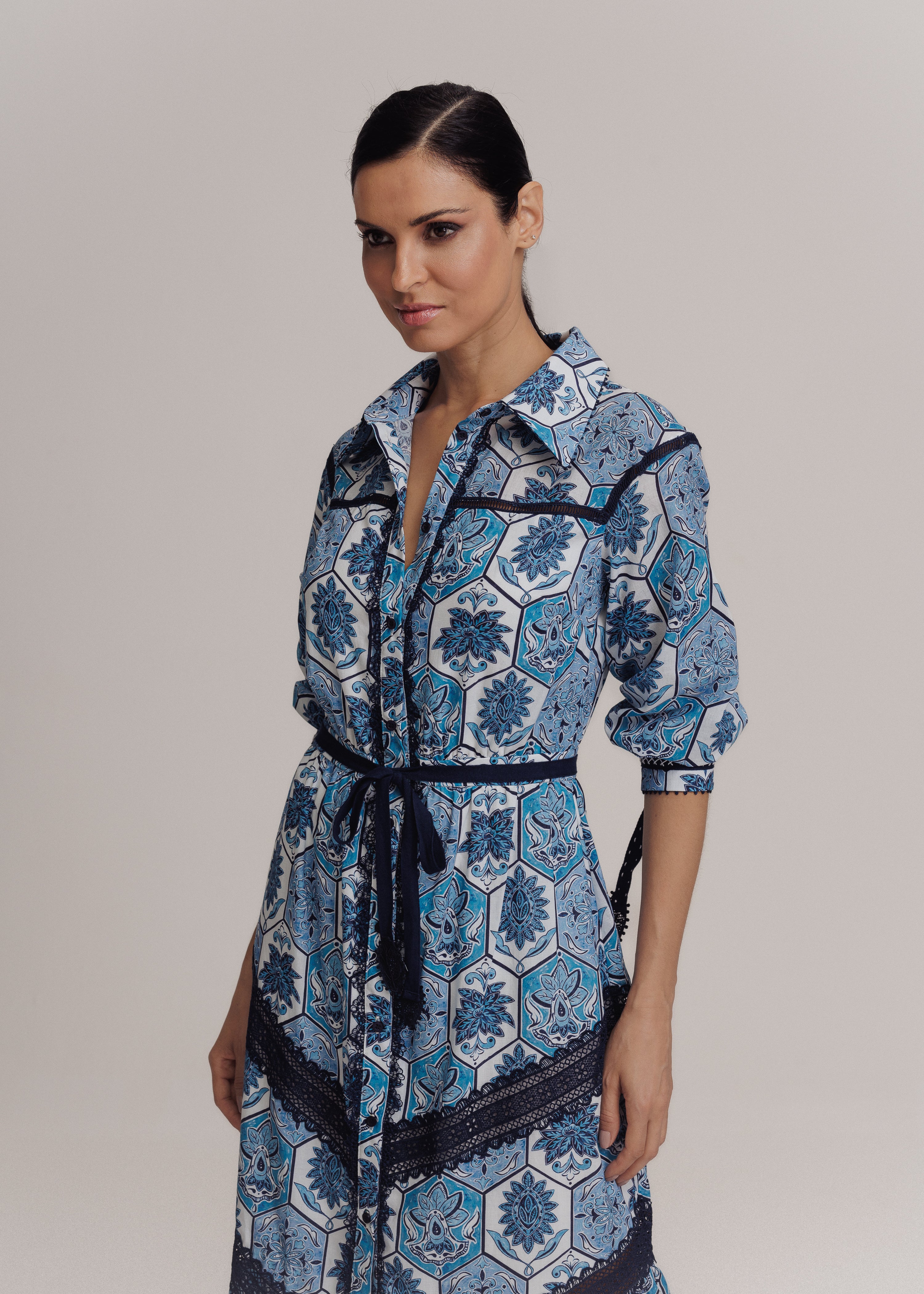 VESTIDO LONGO CHEMISE MAYA ESTAMPA ORIGEM