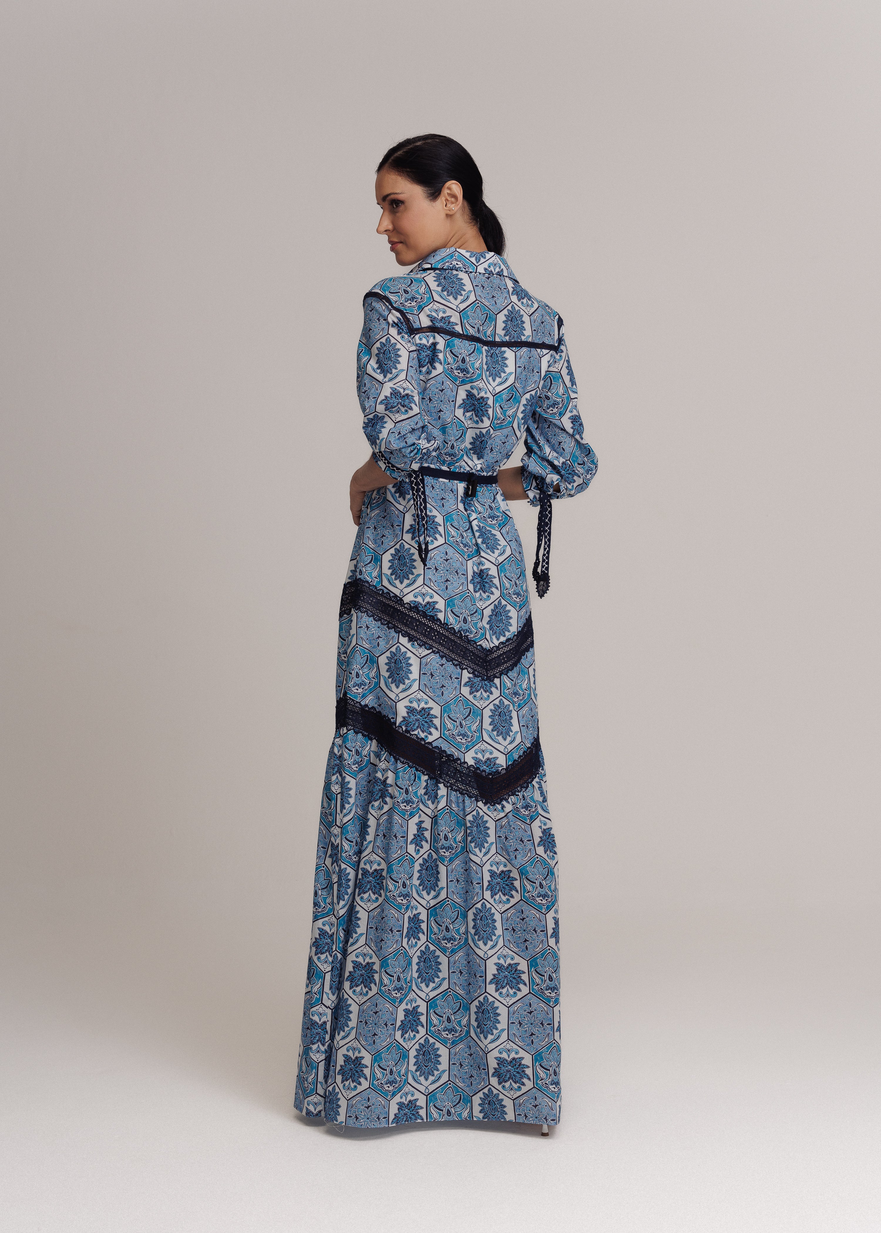 VESTIDO LONGO CHEMISE MAYA ESTAMPA ORIGEM