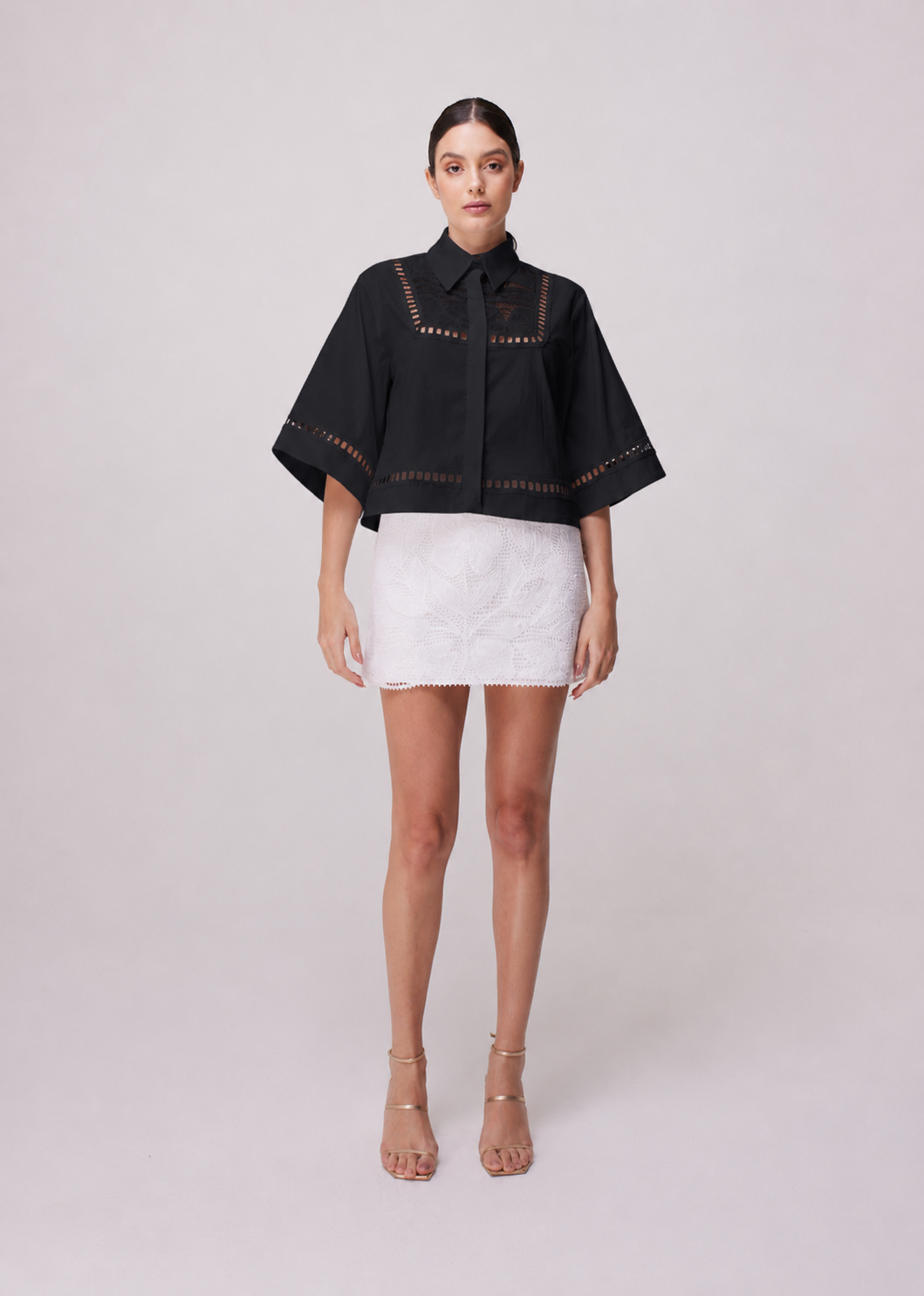 CAMISA MONICA TRICOLINE PRETO