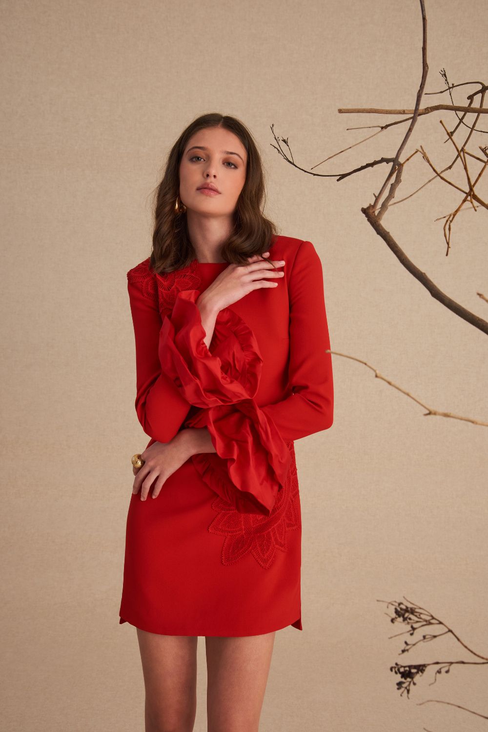 VESTIDO CURTO PANDORA VERMELHO CARMIN