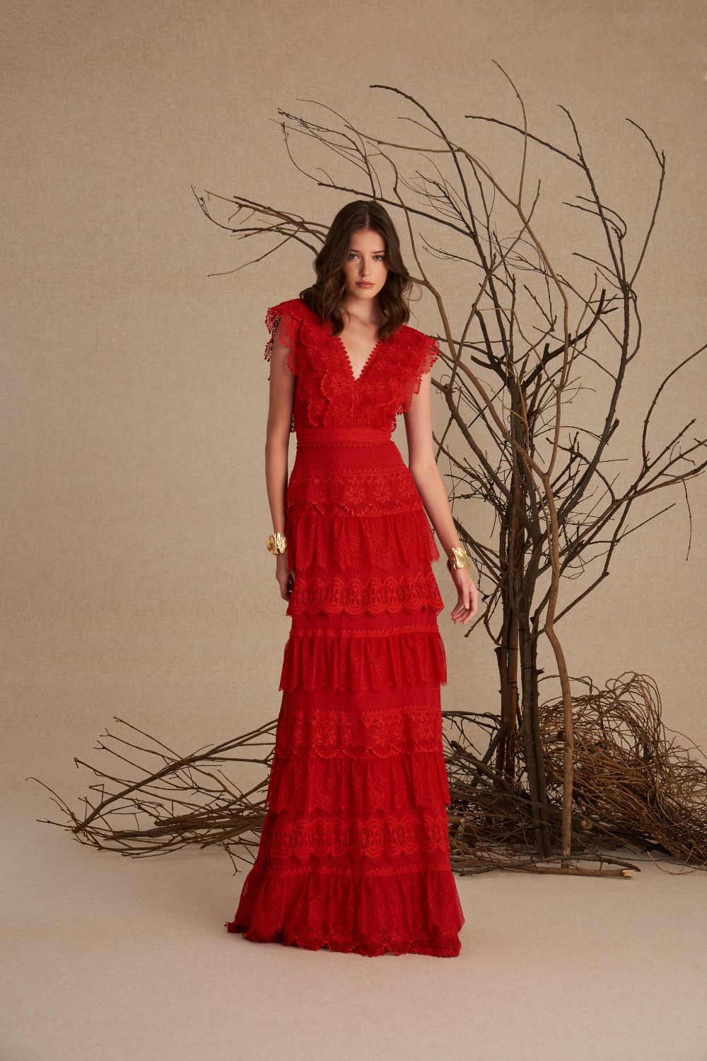 VESTIDO LONGO EMMA VERMELHO CARMIN