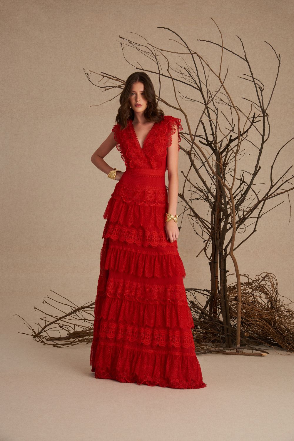 VESTIDO LONGO EMMA VERMELHO CARMIN