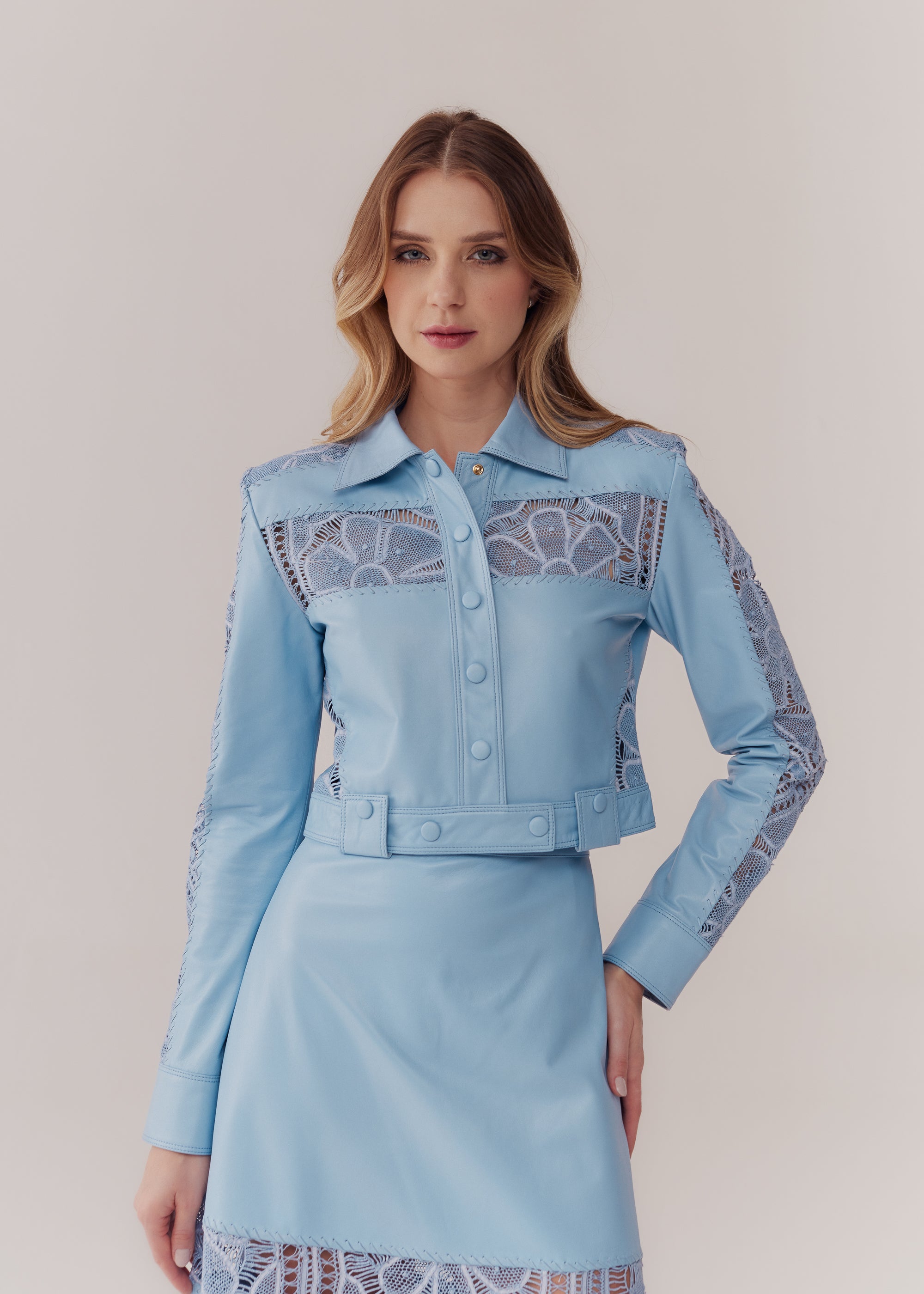 JAQUETA BIKER ALICIA AZUL CERULEAN
