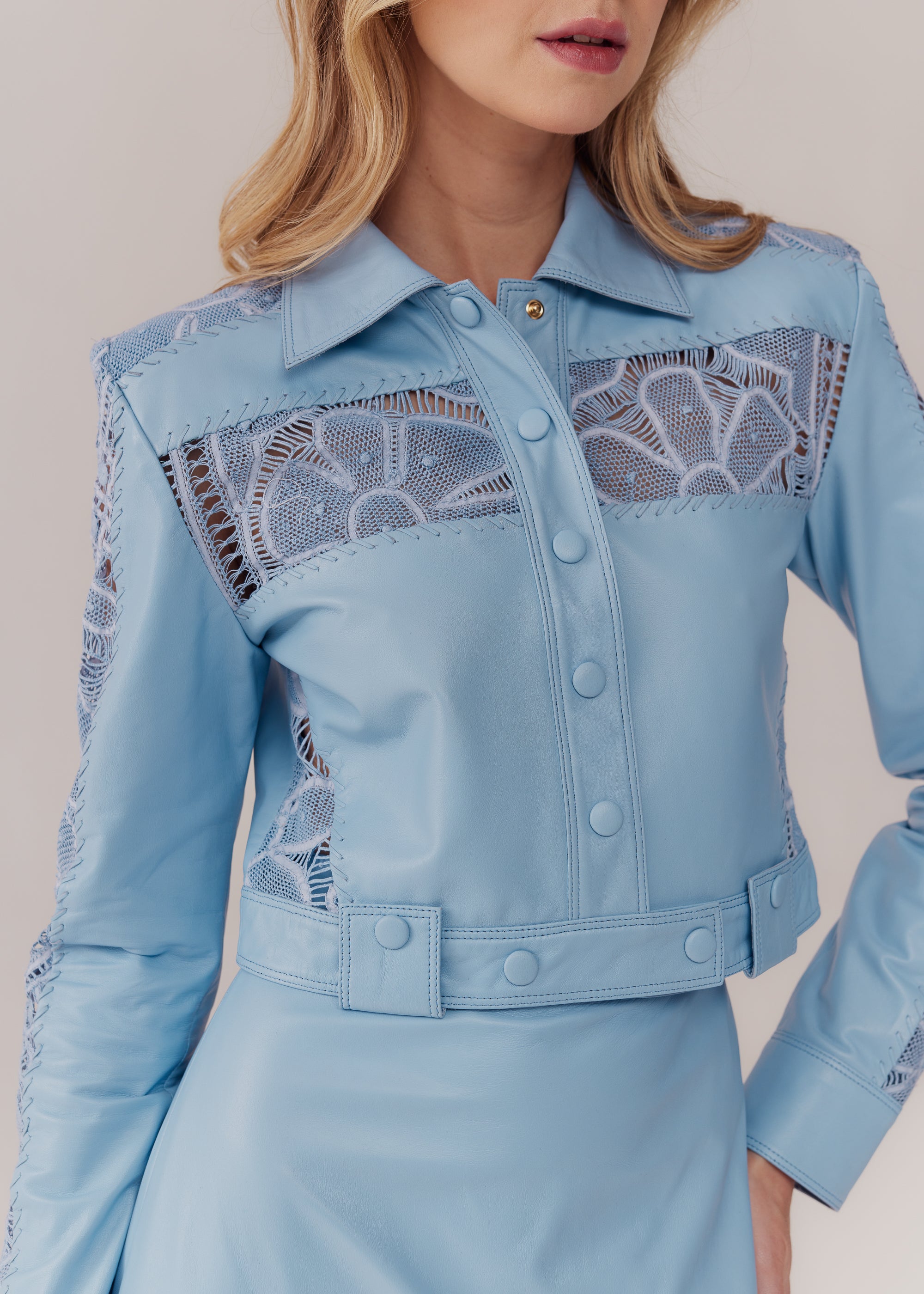 JAQUETA BIKER ALICIA AZUL CERULEAN