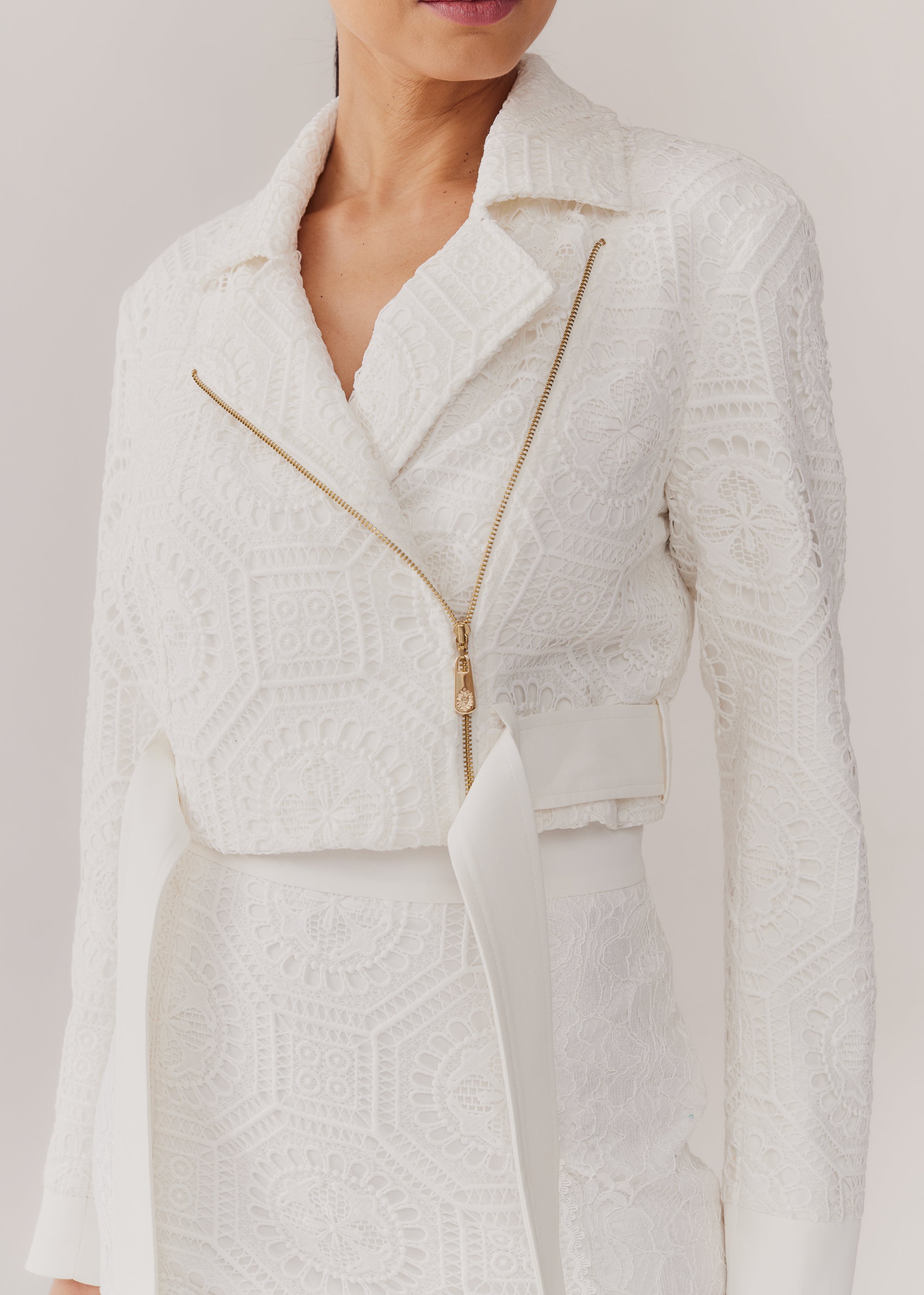 JAQUETA BIKER MARI OFF WHITE