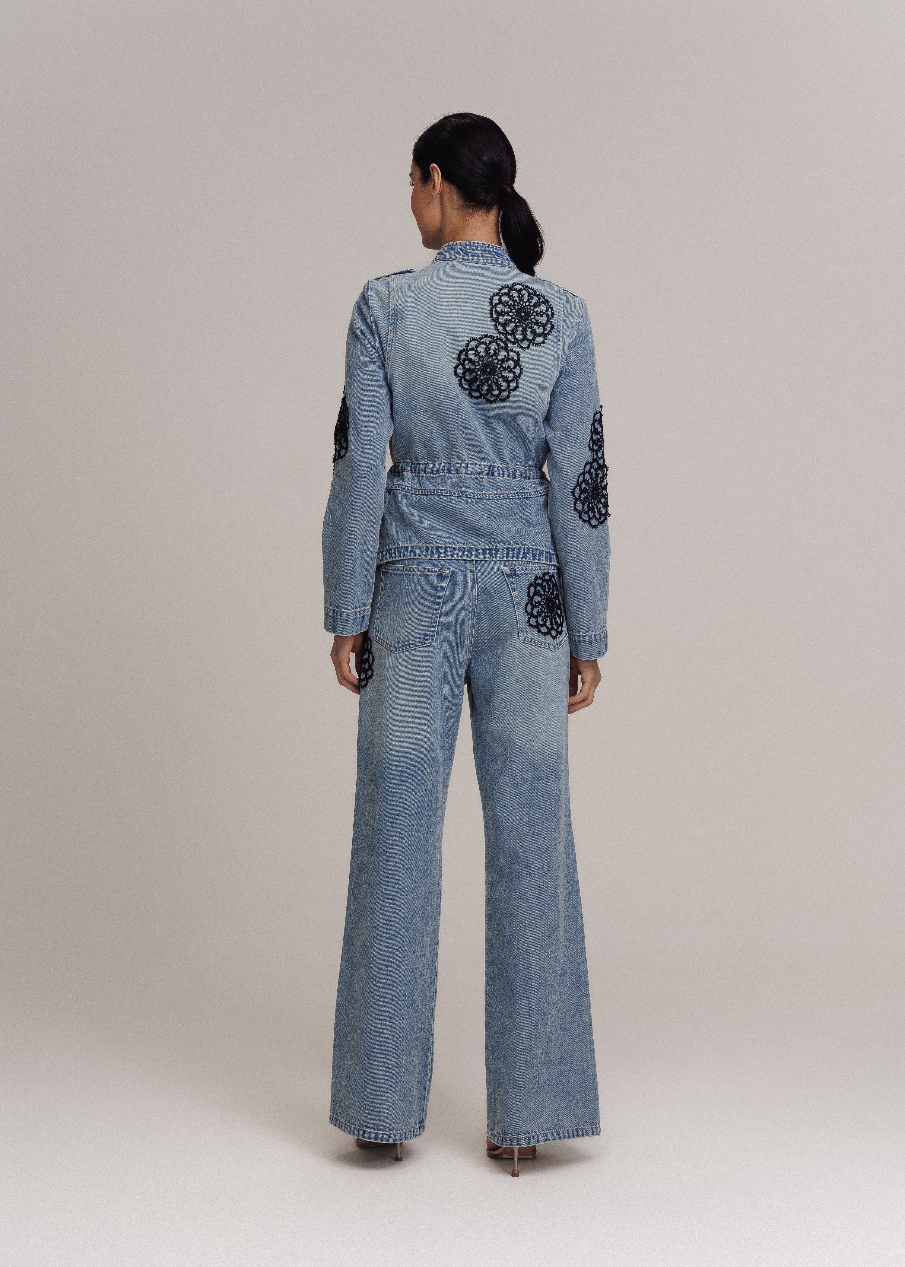 JAQUETA PIETRA JEANS BLUE JEANS + PRETO