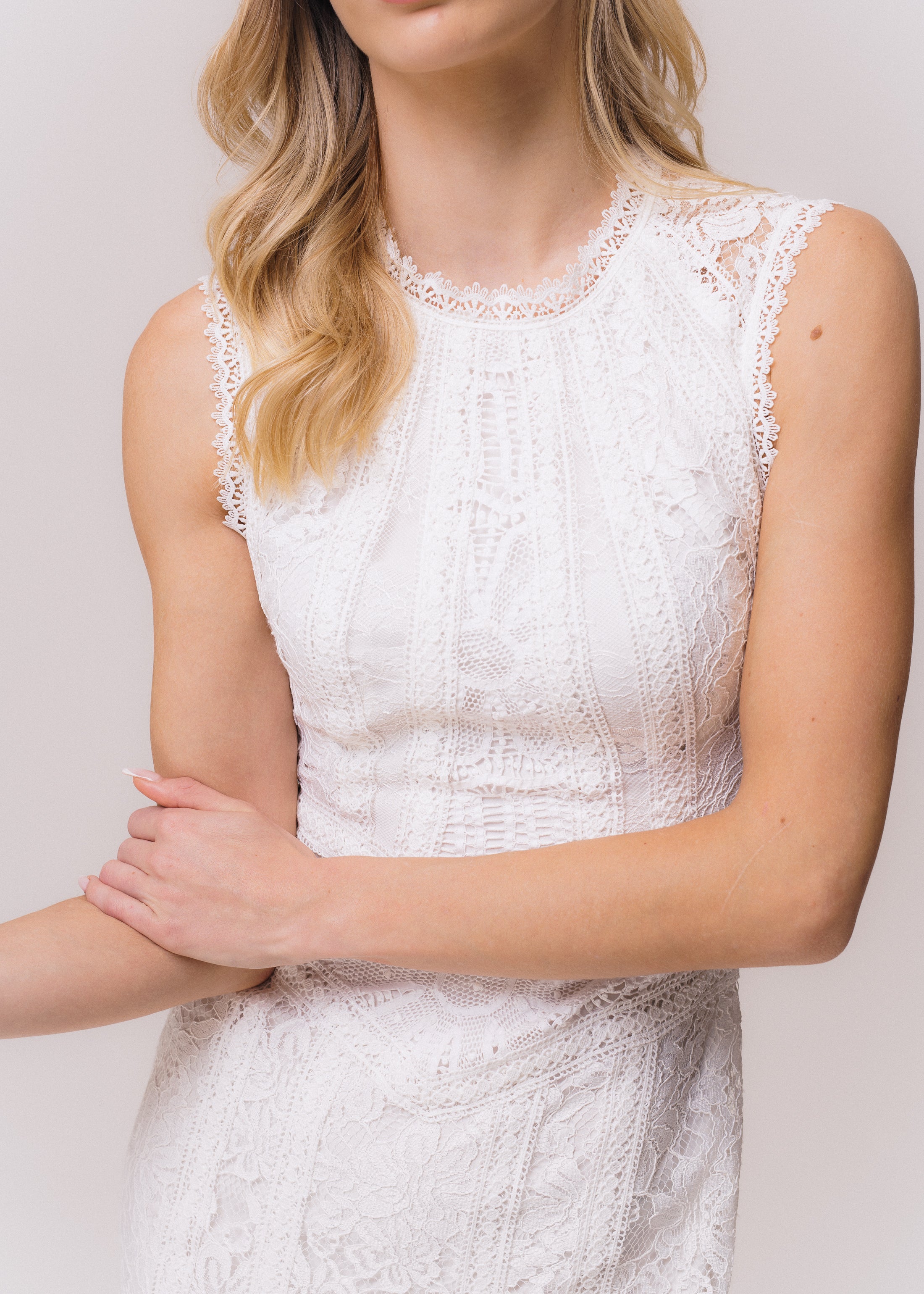 VESTIDO MIDI MIRANDA OFF WHITE