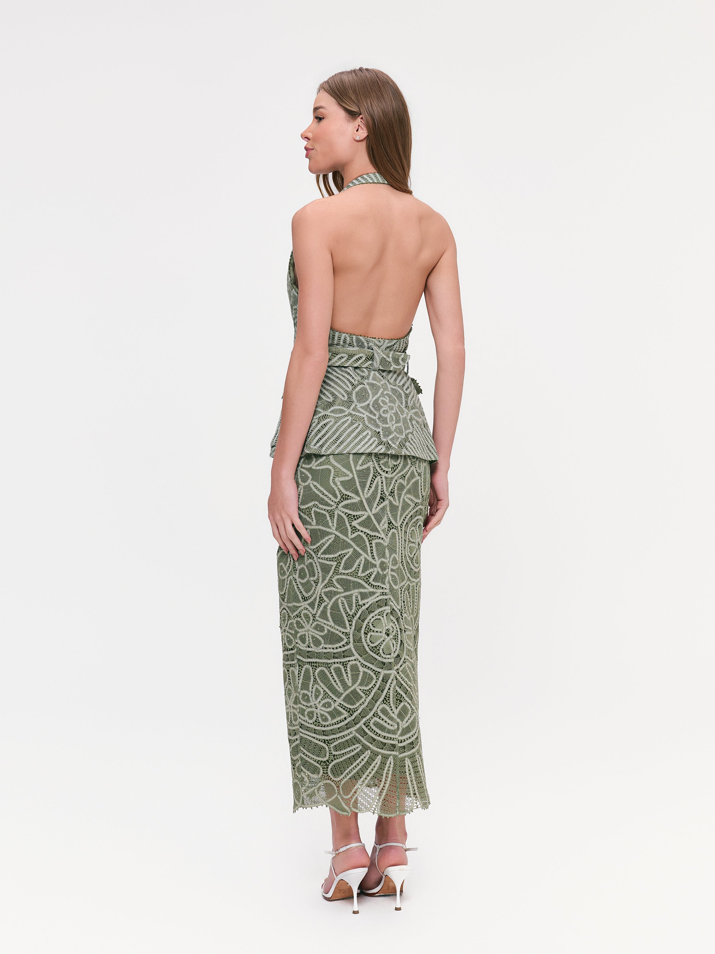 SAIA MIDI JOANA VERDE OLIVA