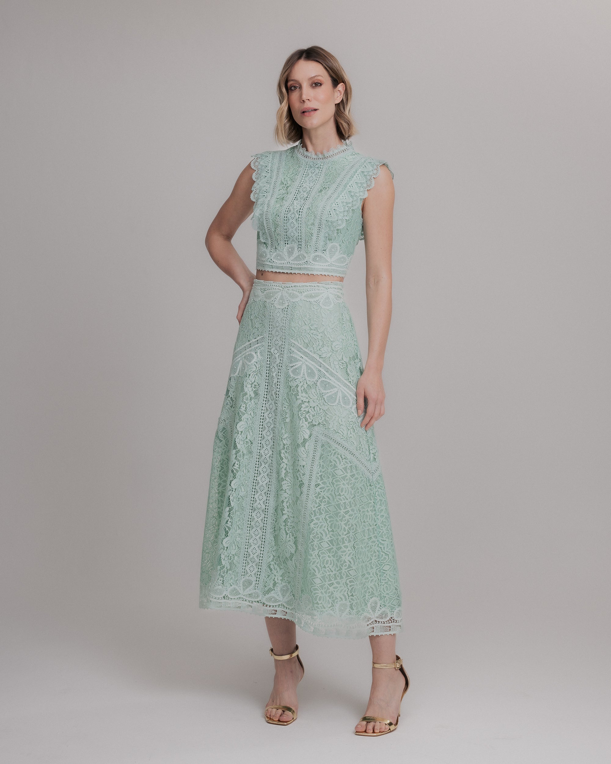 SAIA MIDI MONIQUE VERDE AMALFI