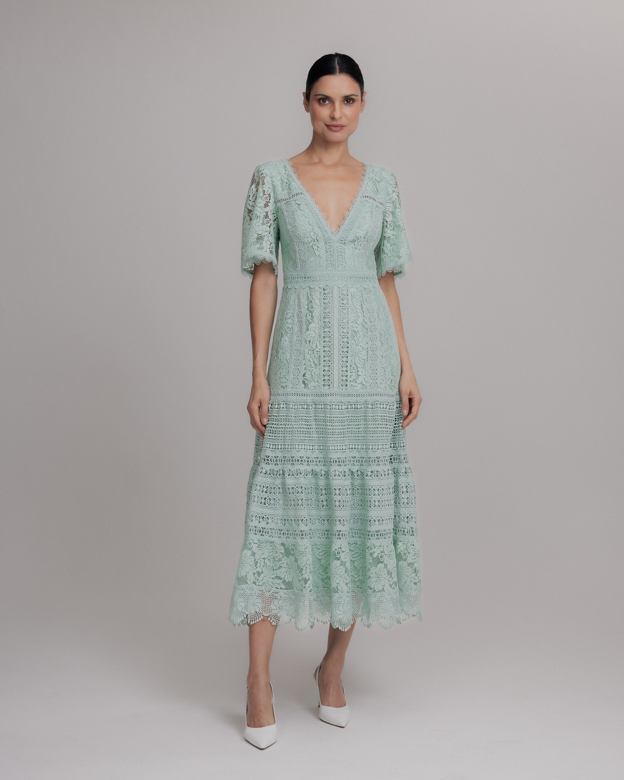 VESTIDO MIDI AGNES VERDE AMALFI