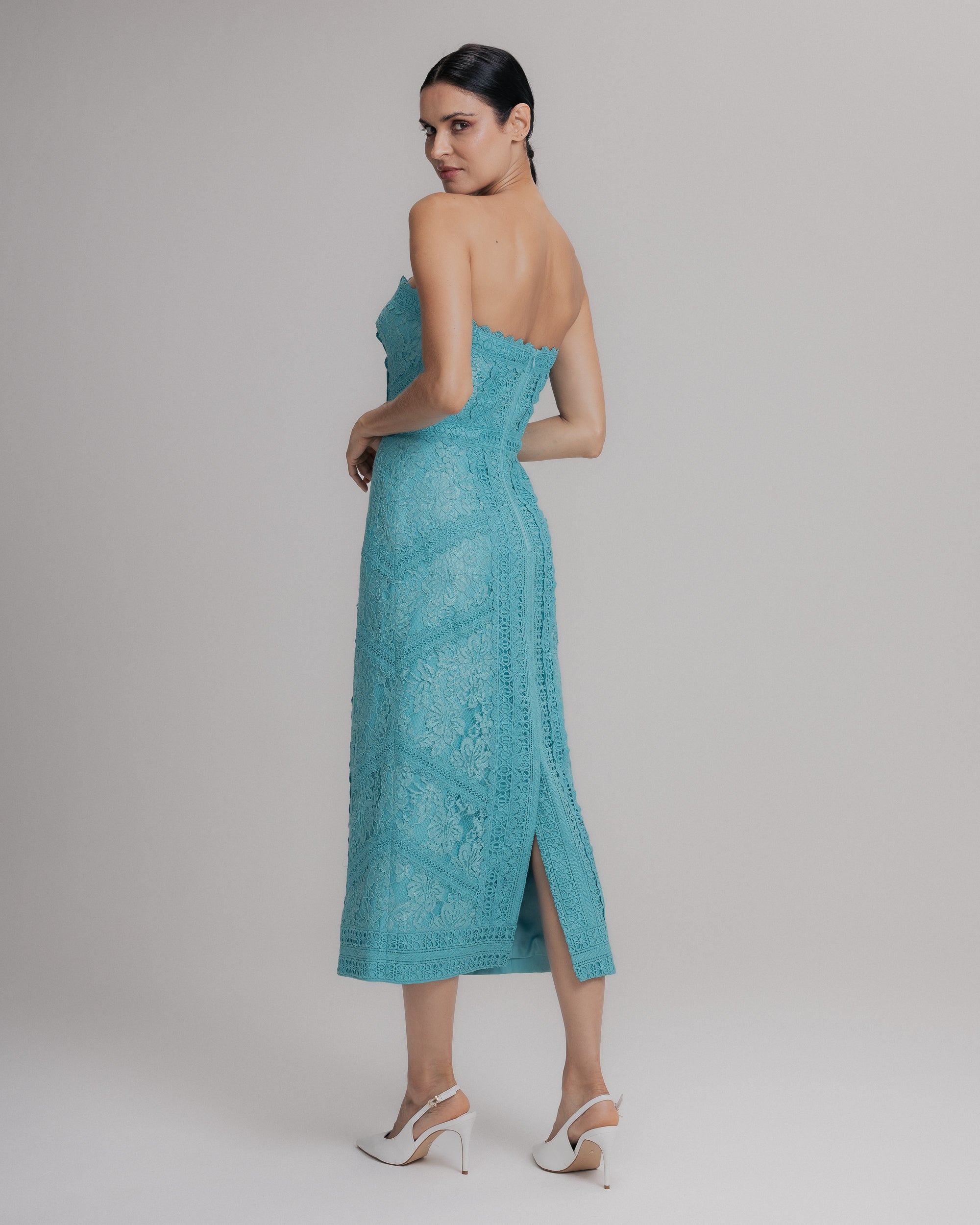 VESTIDO MIDI ANTONIA AZUL CURACAO