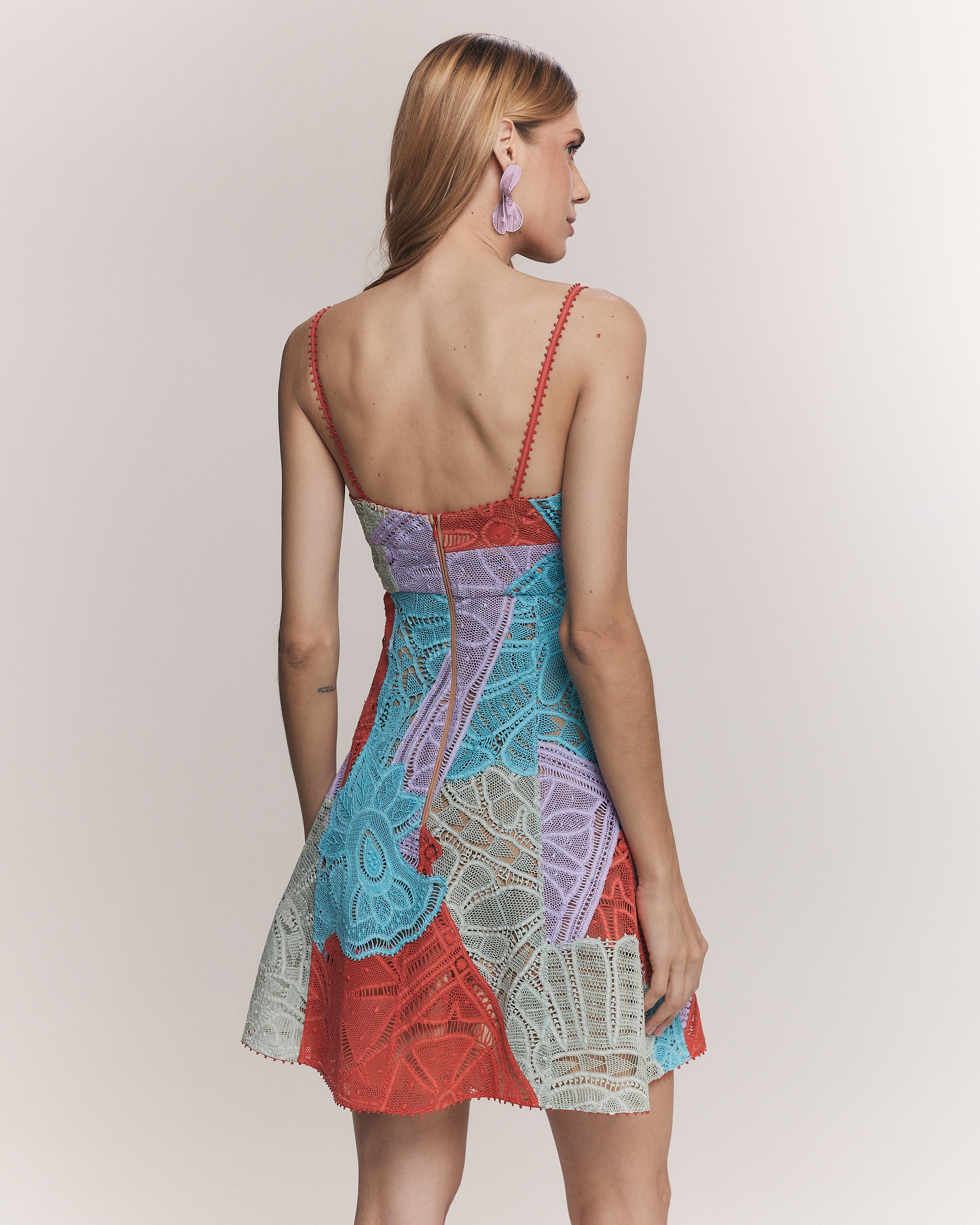 VESTIDO CURTO ALINE PATCH COLORIDO PAPRICA