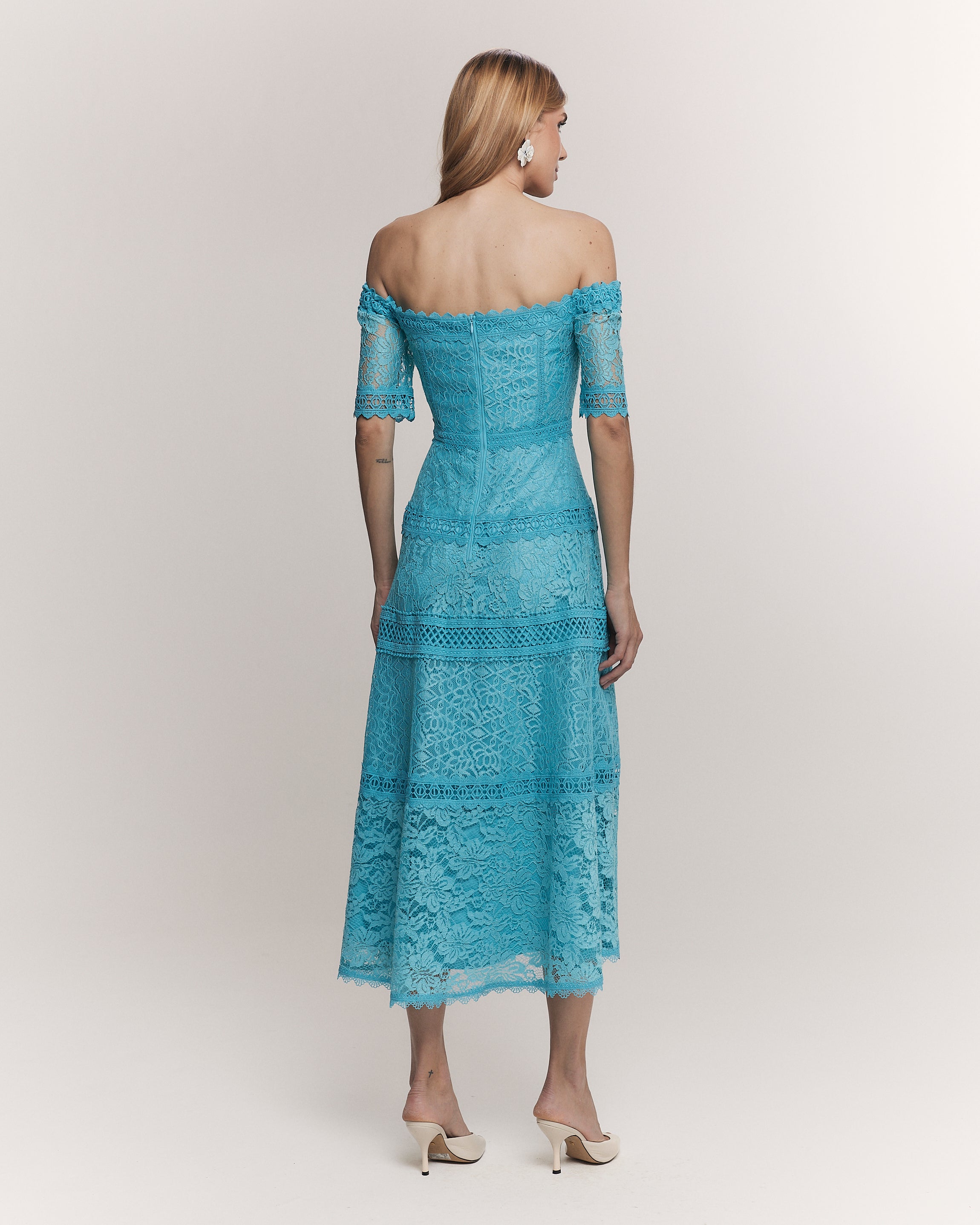 VESTIDO MIDI VERONICA AZUL CURACAO