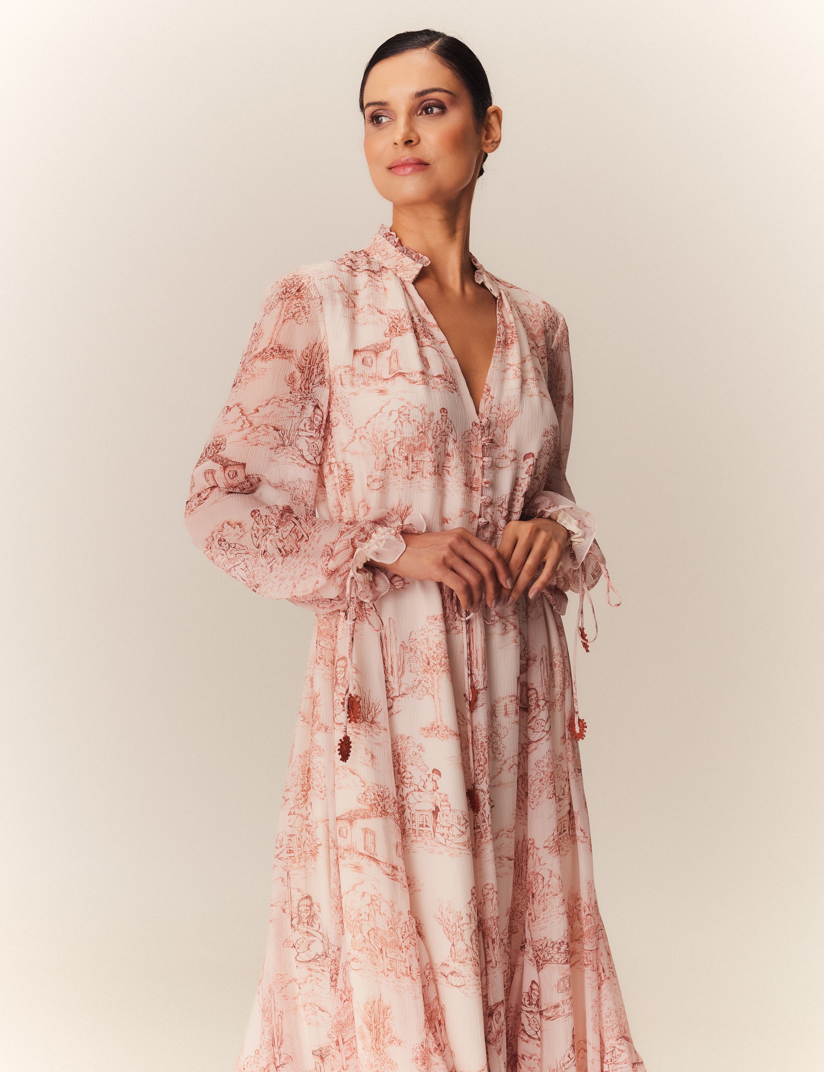 VESTIDO MIDI SOFIA ESTAMPA RENDEIRAS