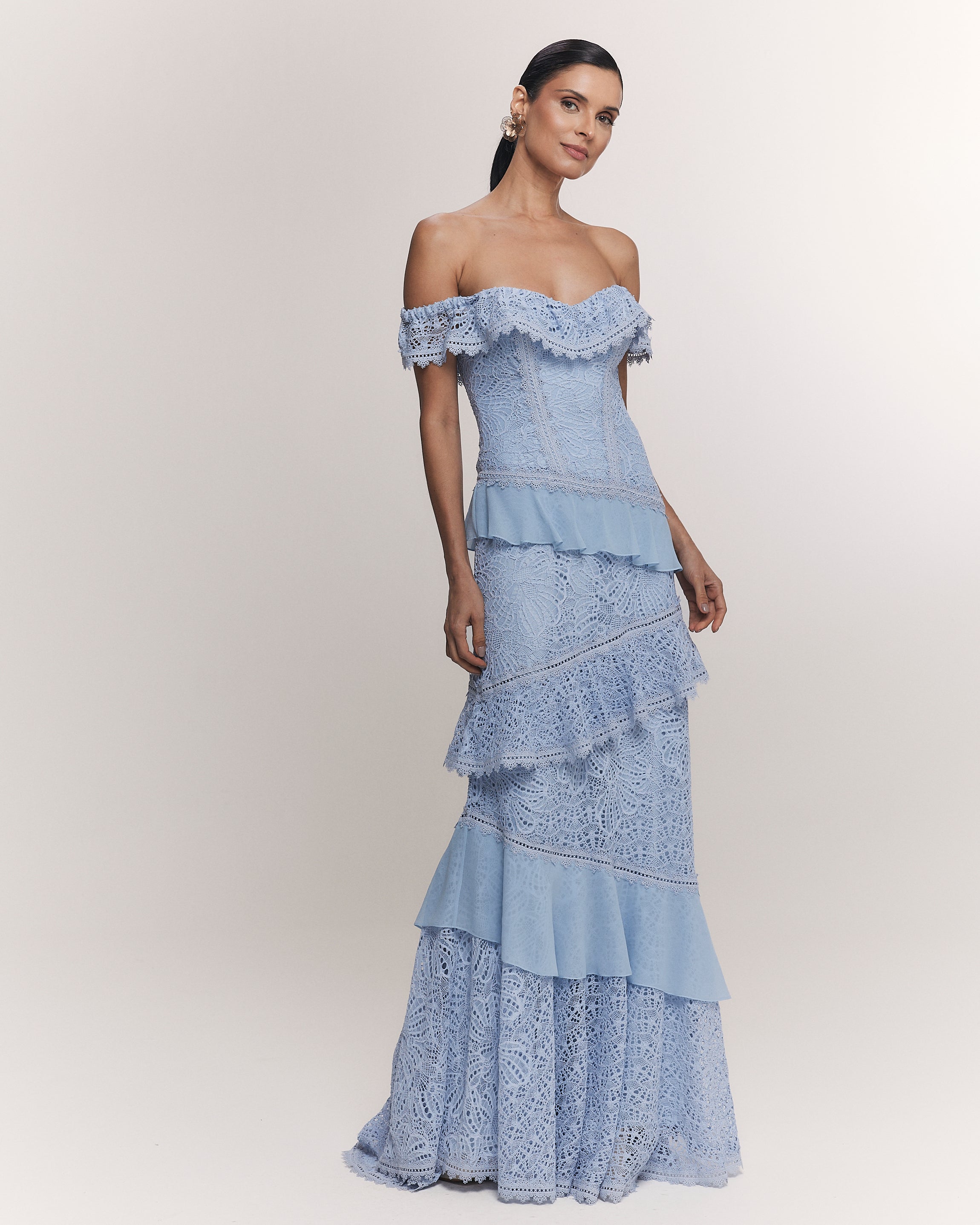 VESTIDO LONGO INGRID AZUL HORTENSIA