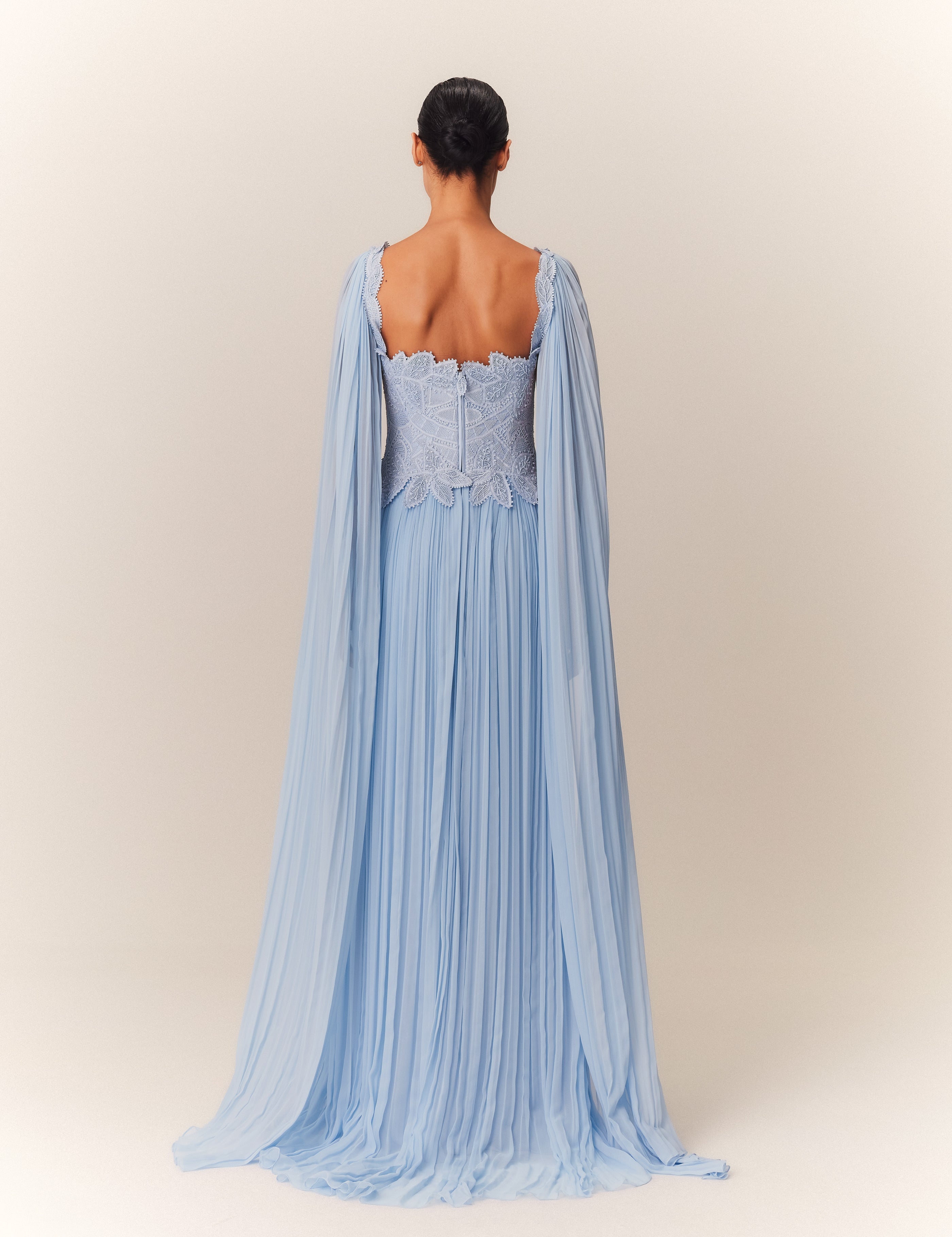 VESTIDO LONGO GILDA AZUL HORTENSIA