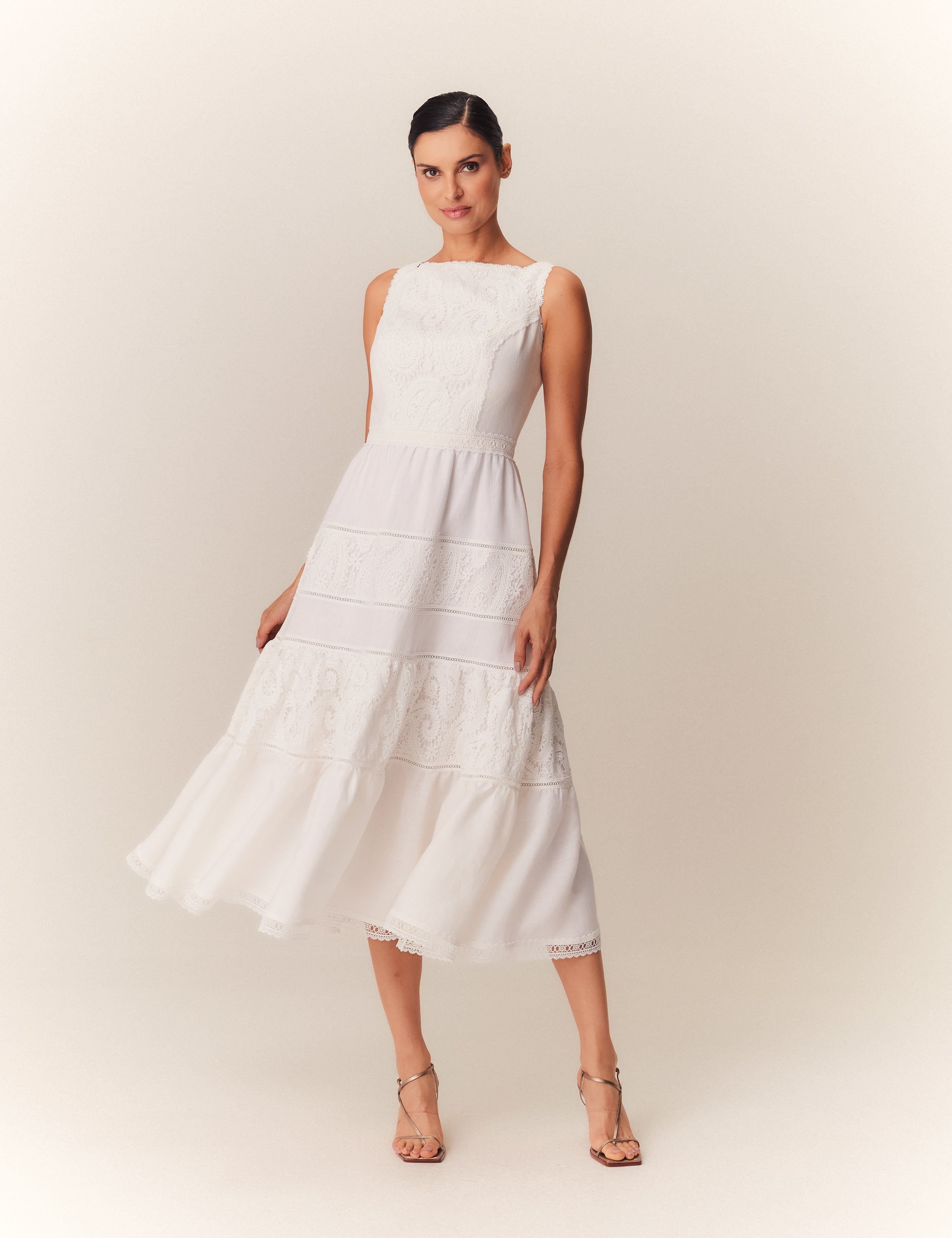 VESTIDO MIDI ALICIA OFF WHITE