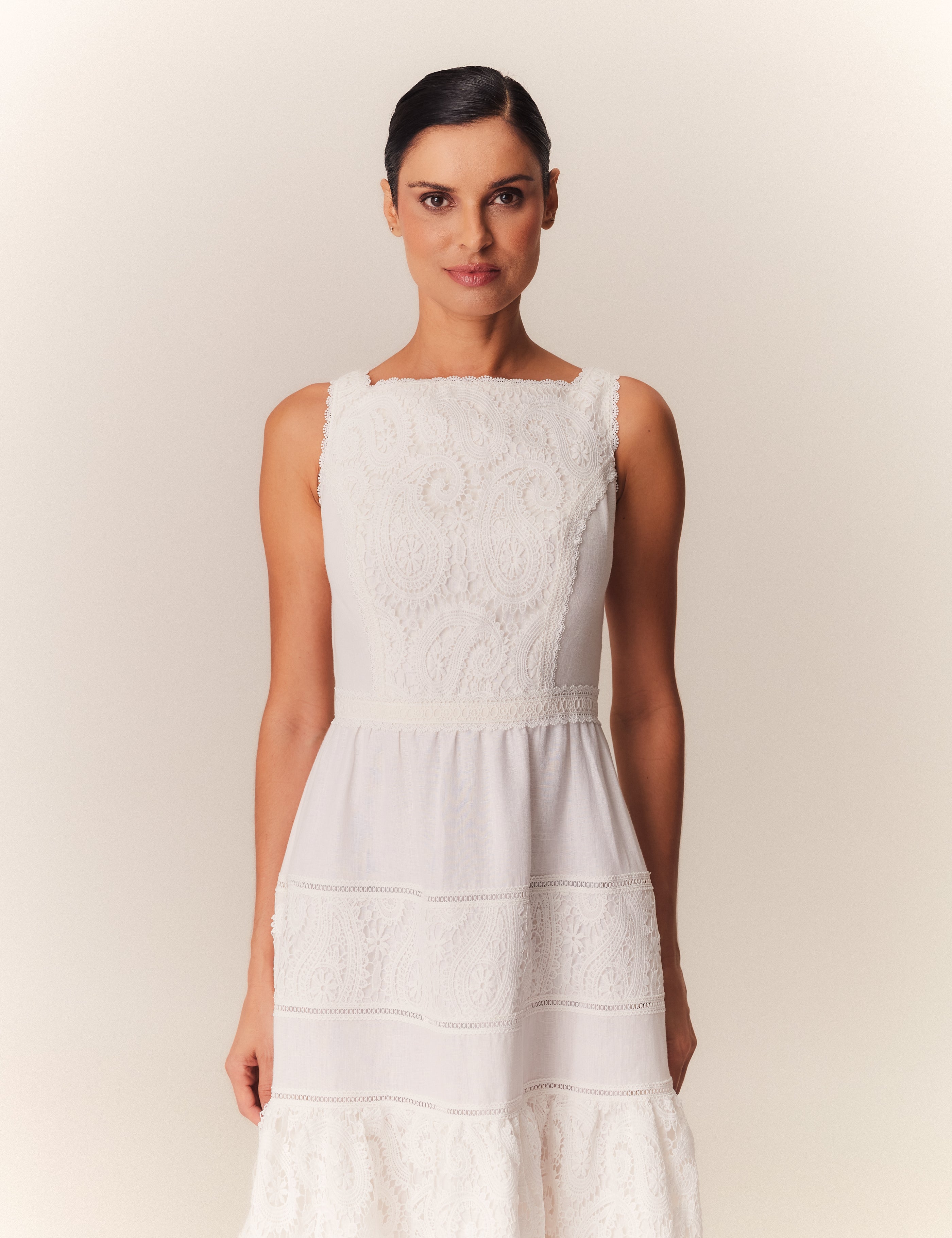 VESTIDO MIDI ALICIA OFF WHITE