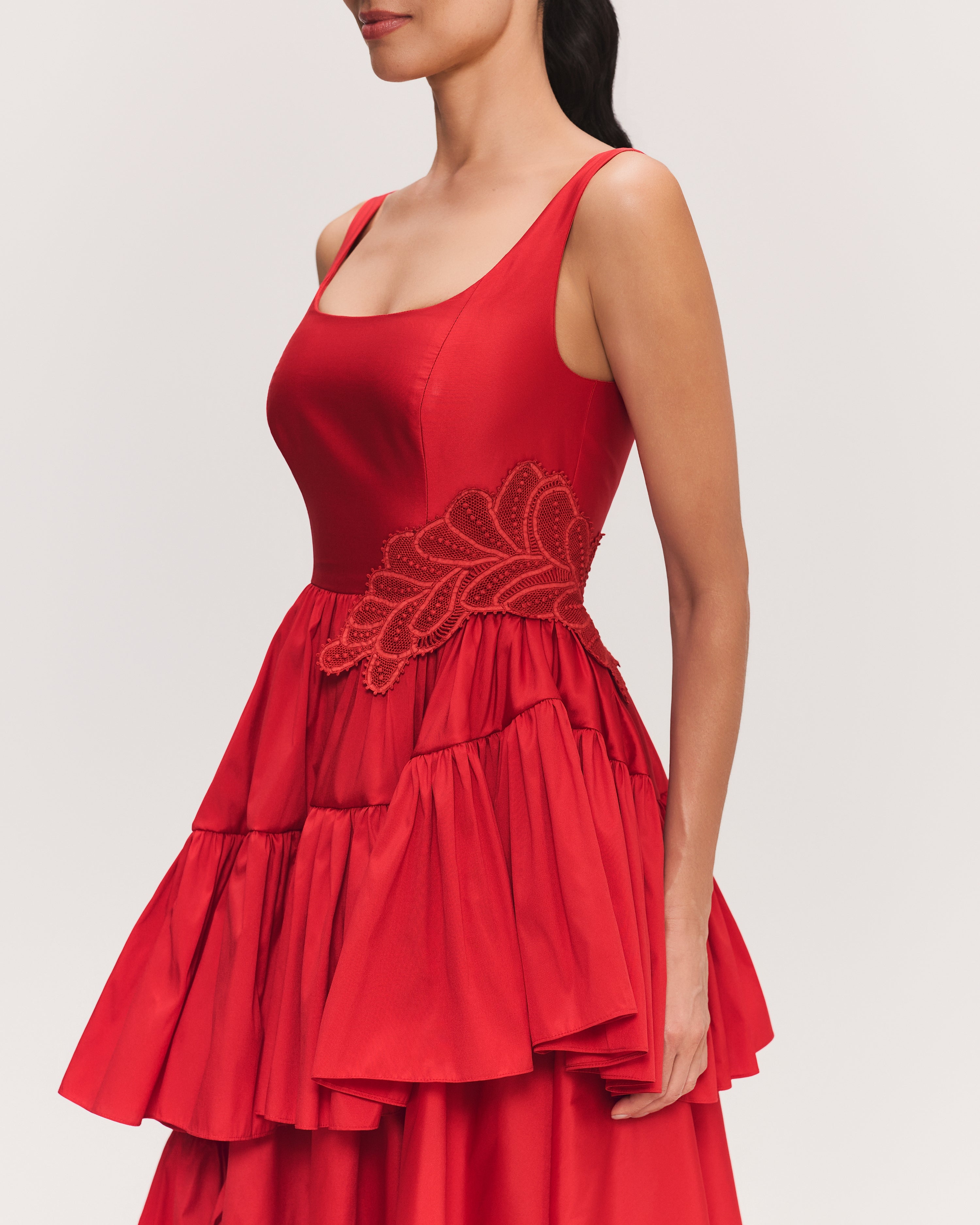 VESTIDO MIDI ELISA VERMELHO CARMIN