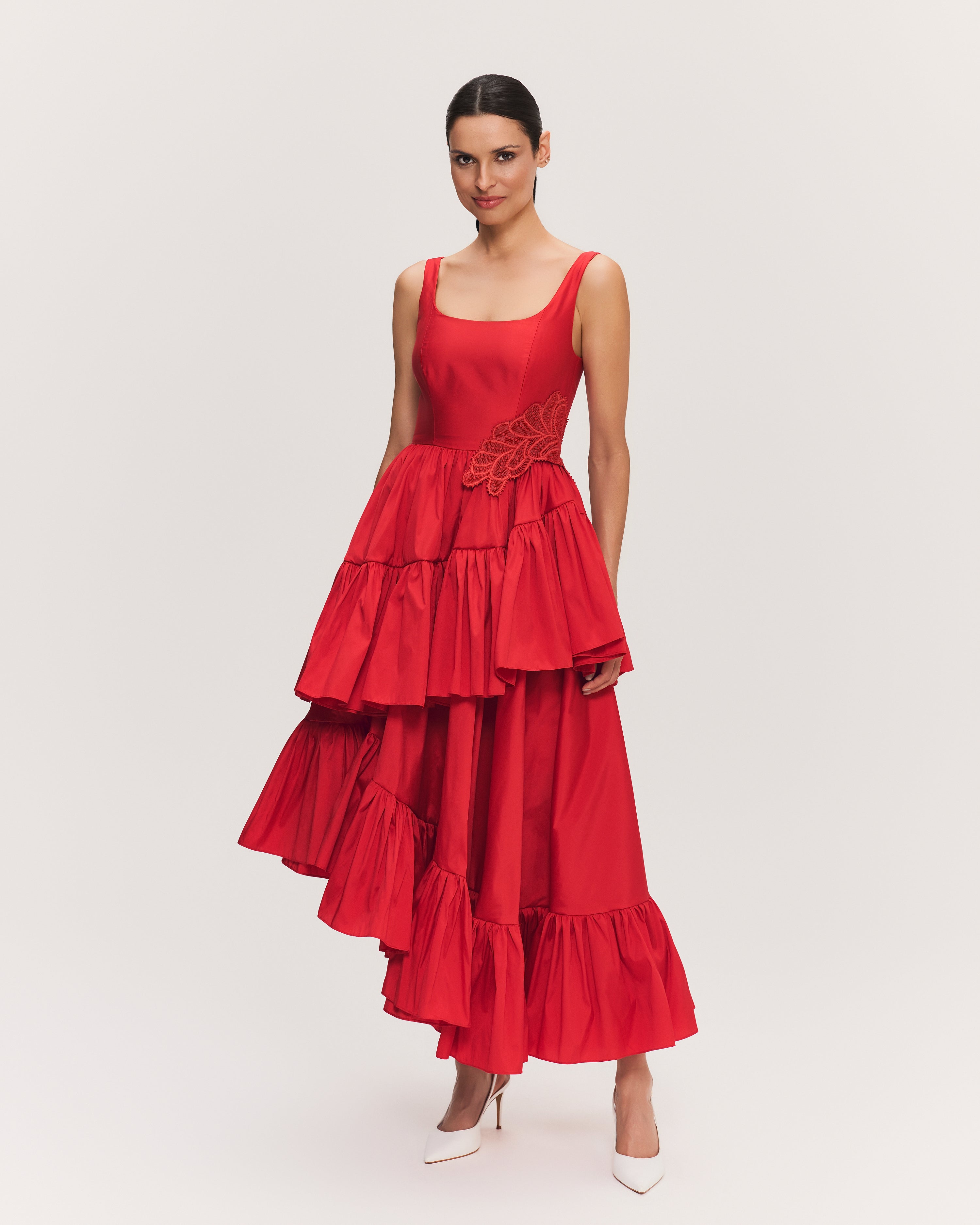 VESTIDO MIDI ELISA VERMELHO CARMIN