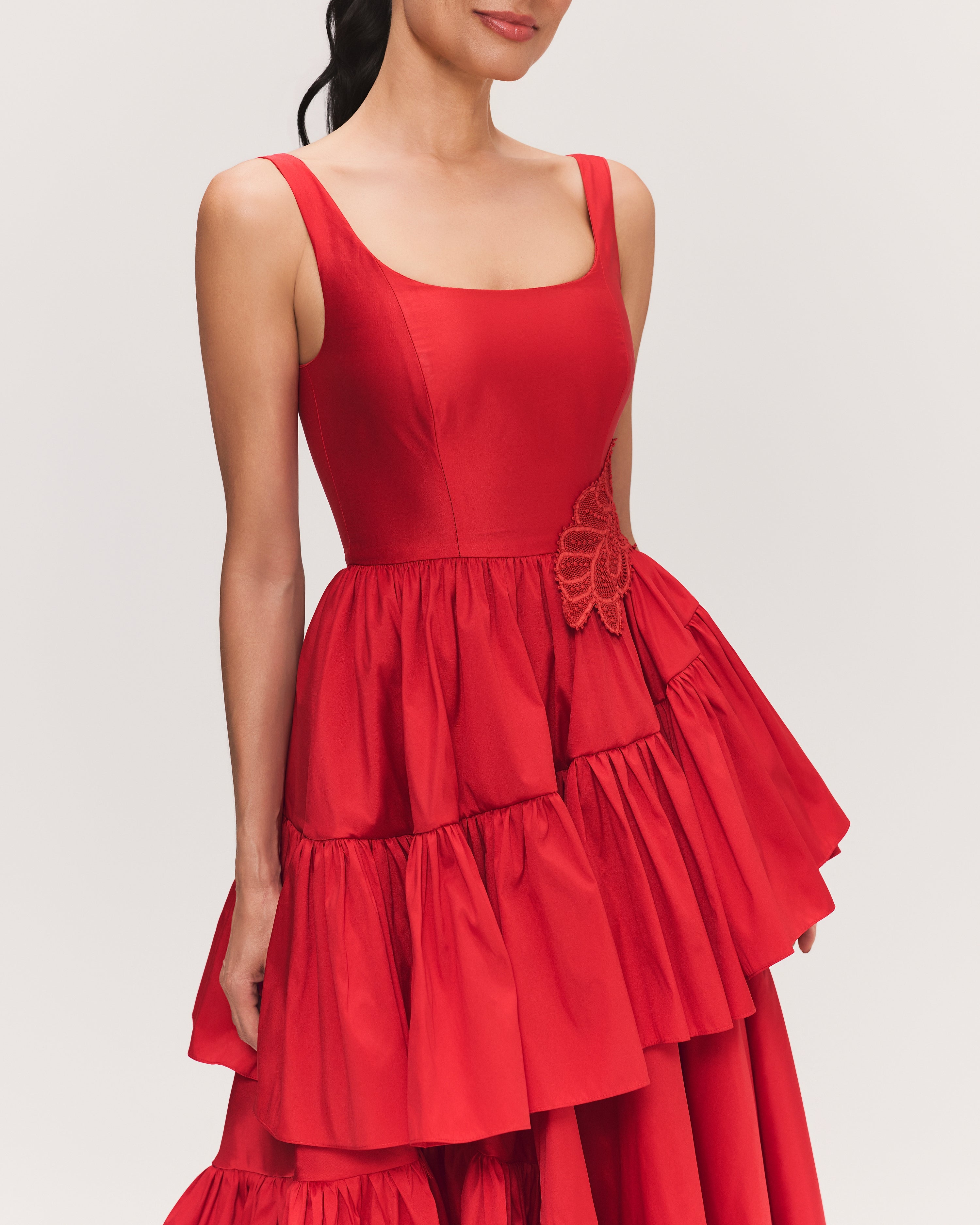 VESTIDO MIDI ELISA VERMELHO CARMIN