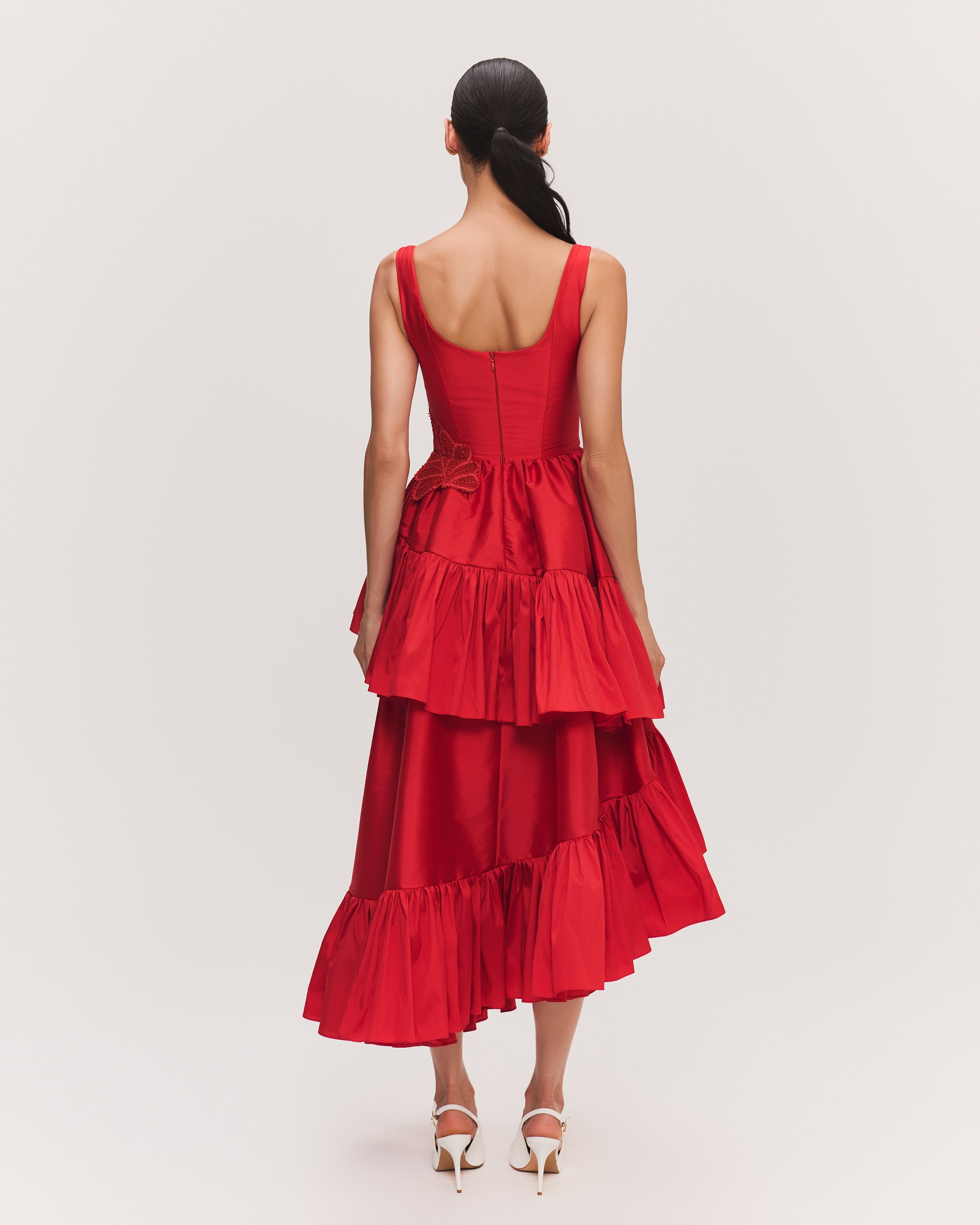 VESTIDO MIDI ELISA VERMELHO CARMIN