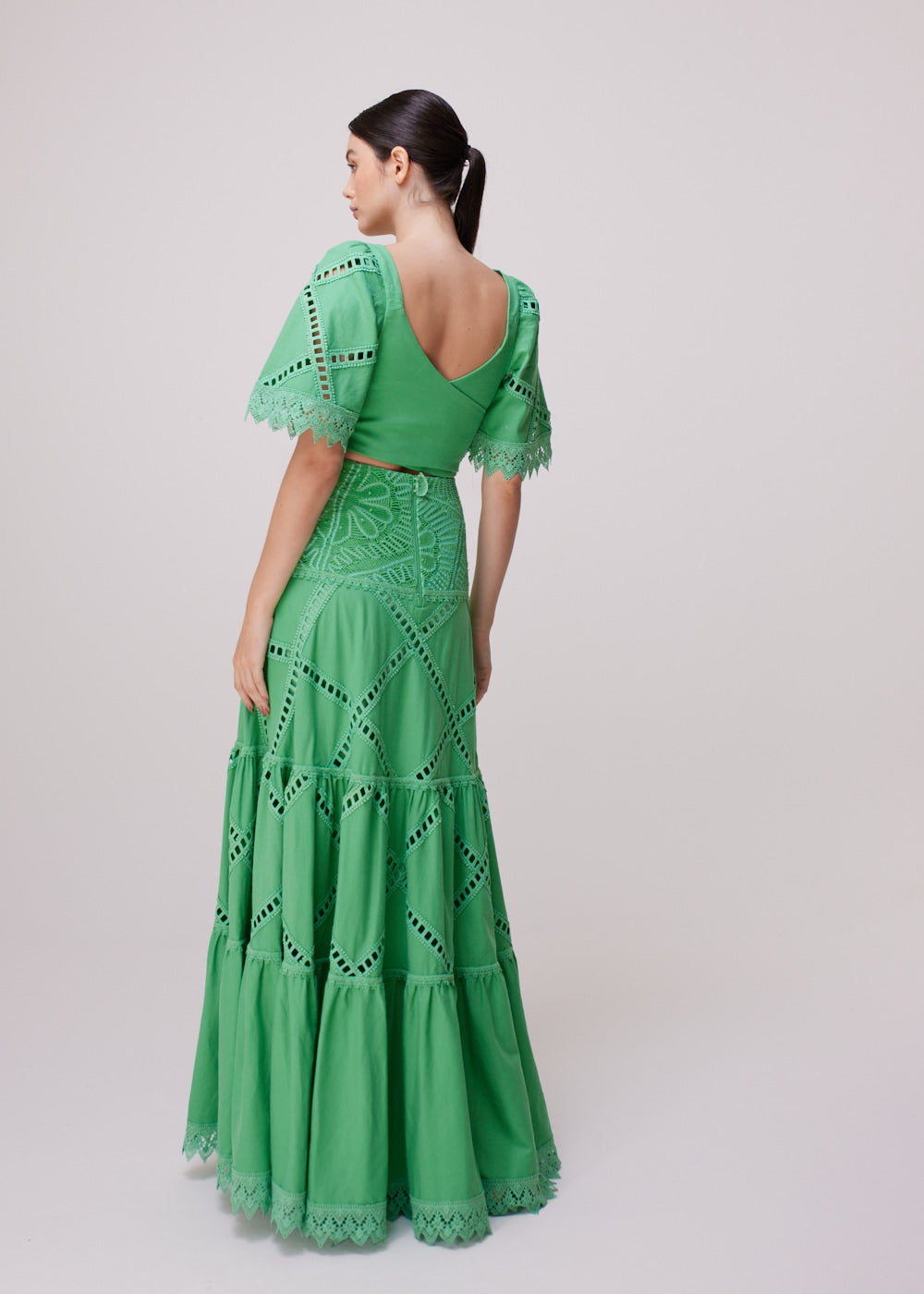 TOP KIRA LINHO VERDE PAPILLON