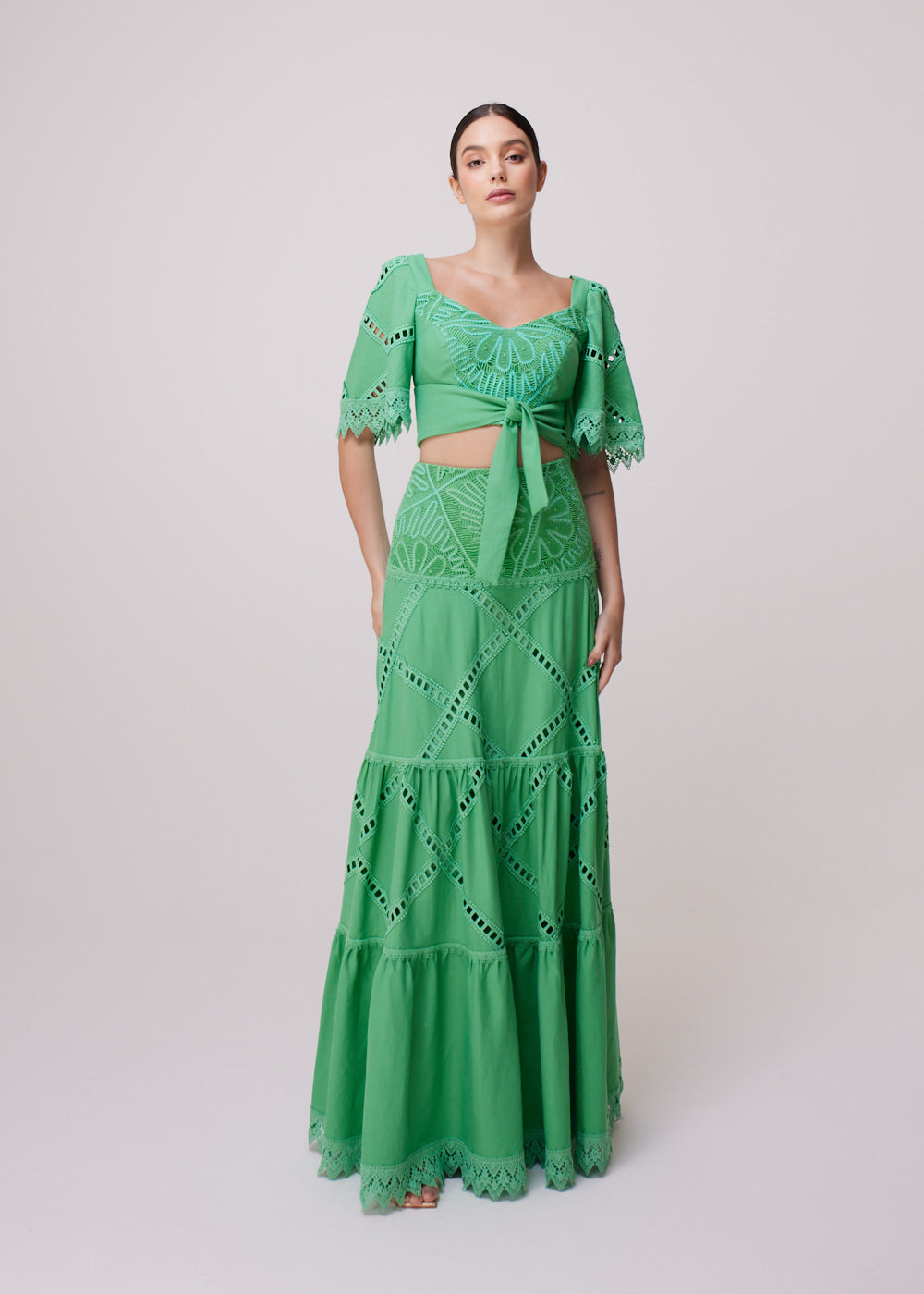 TOP KIRA LINHO VERDE PAPILLON