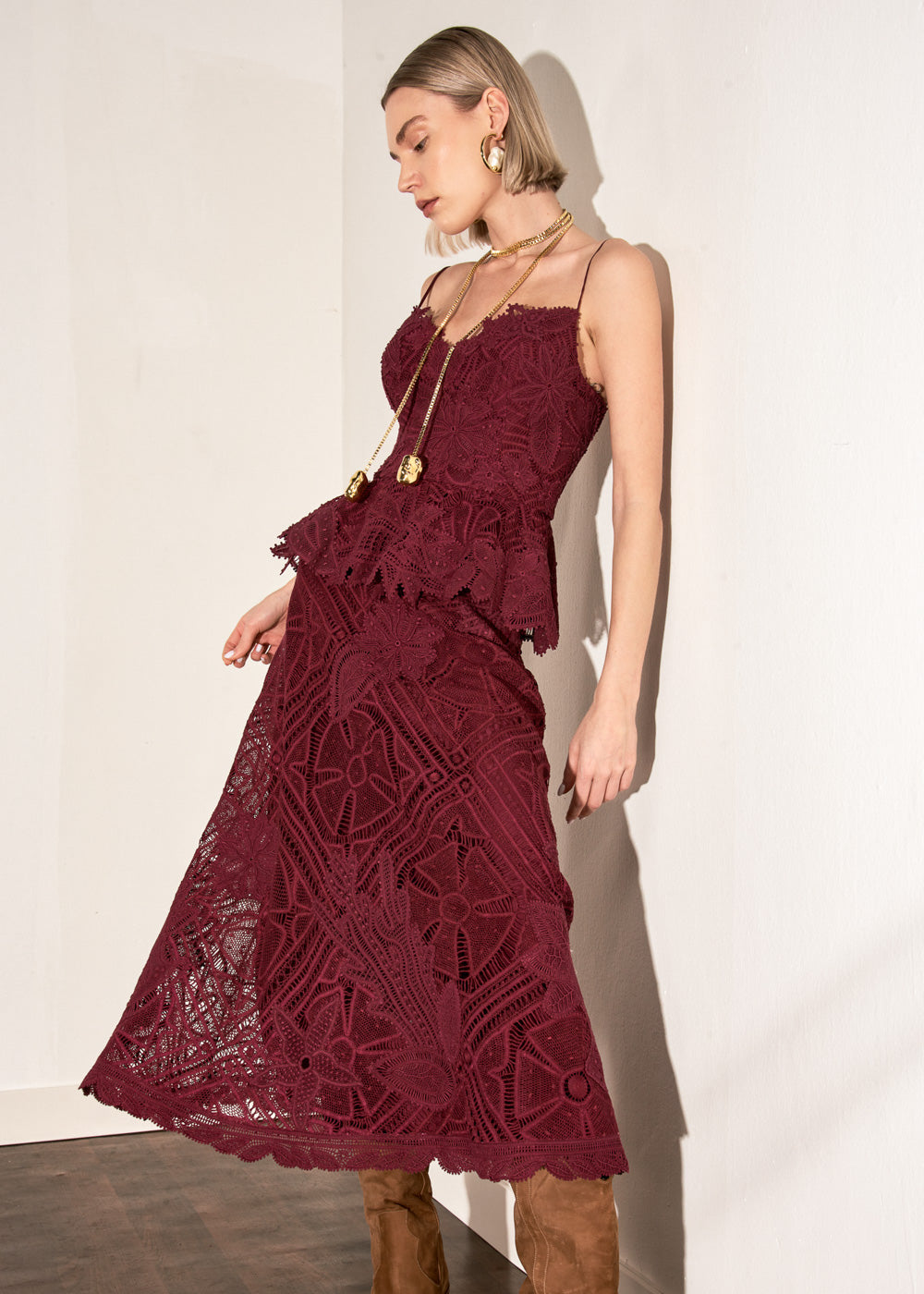 SAIA MIDI JULIETA VINHO MAHOGANY