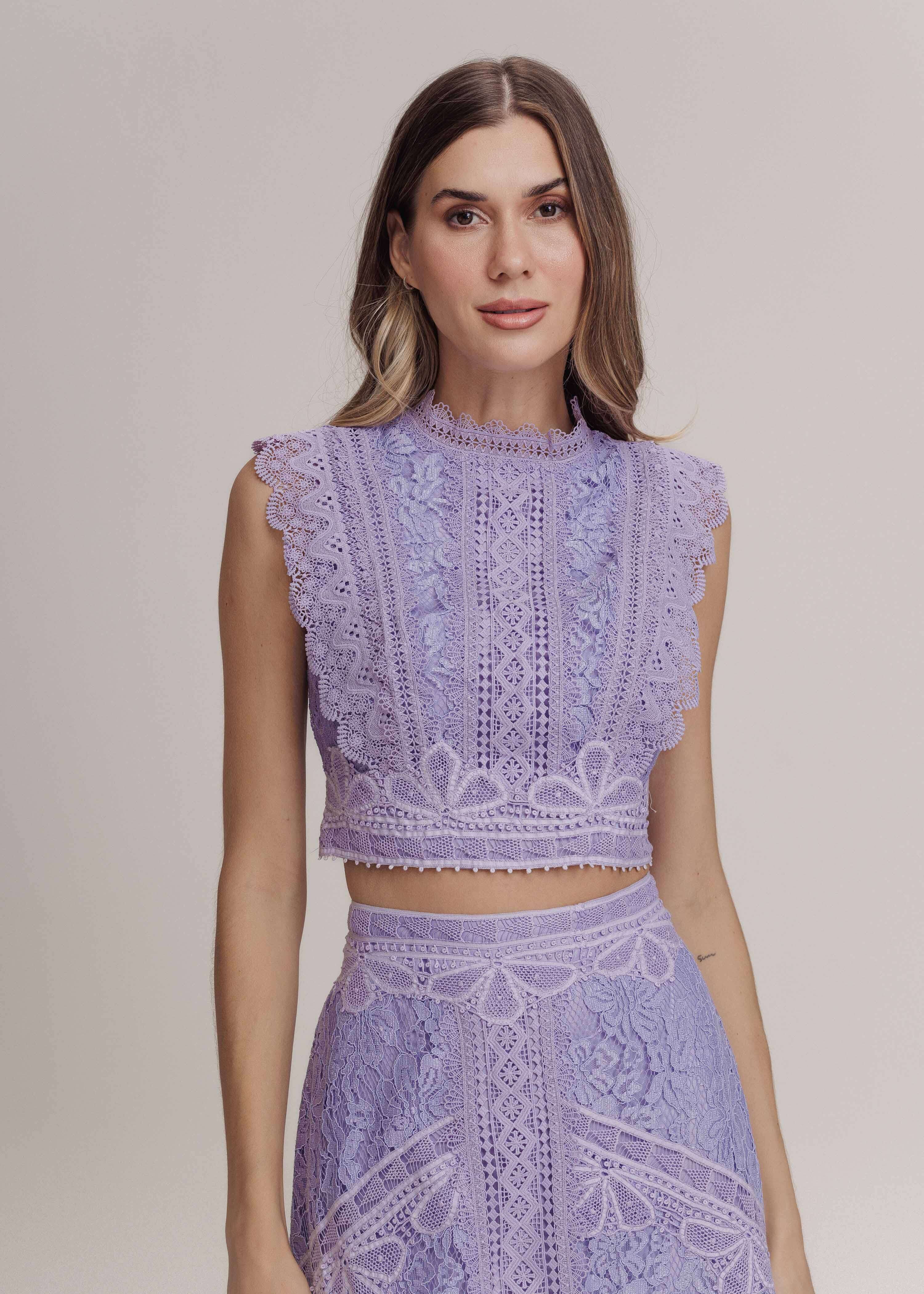 SAIA MIDI MONIQUE LILAS VERBENA