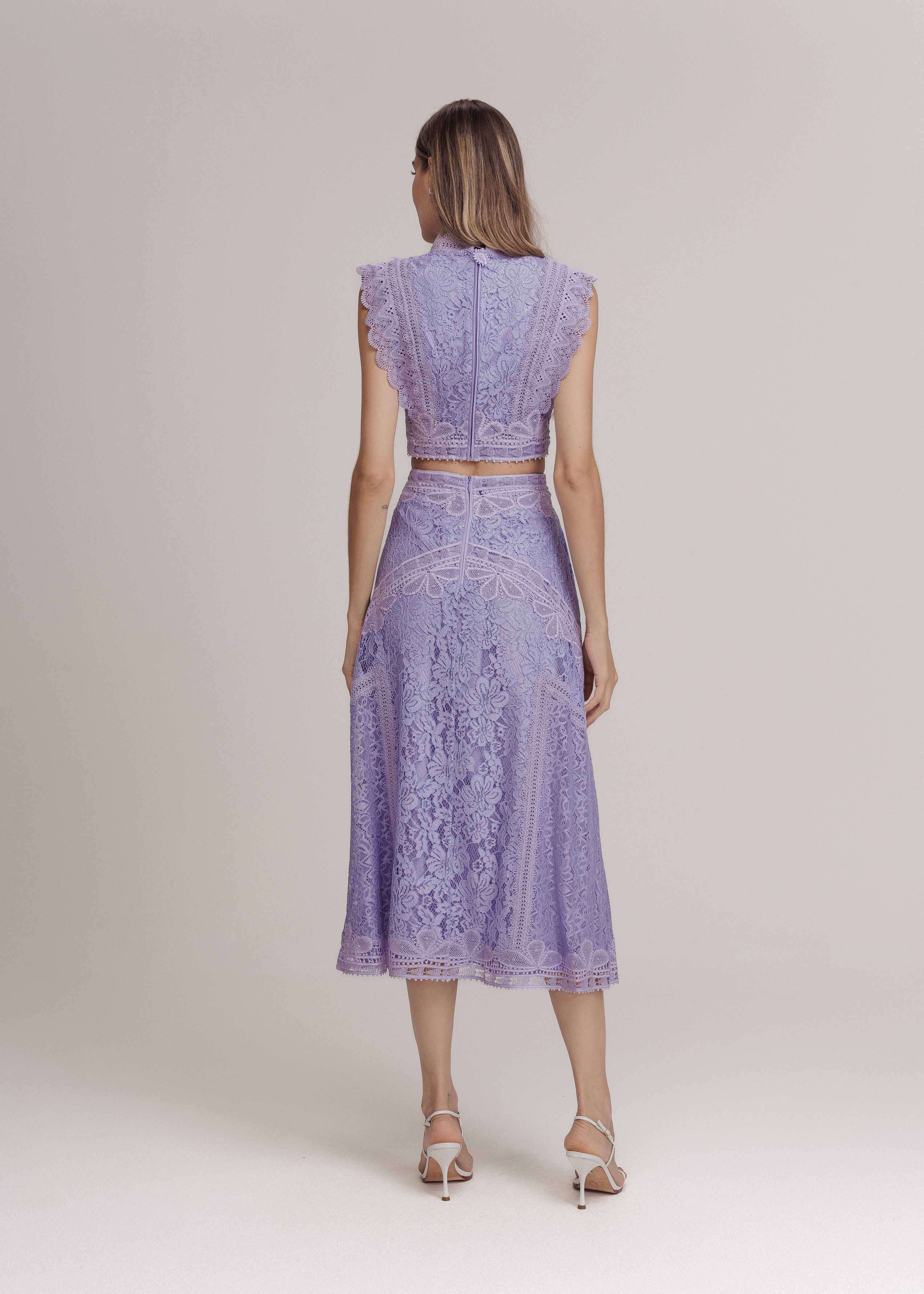 SAIA MIDI MONIQUE LILAS VERBENA