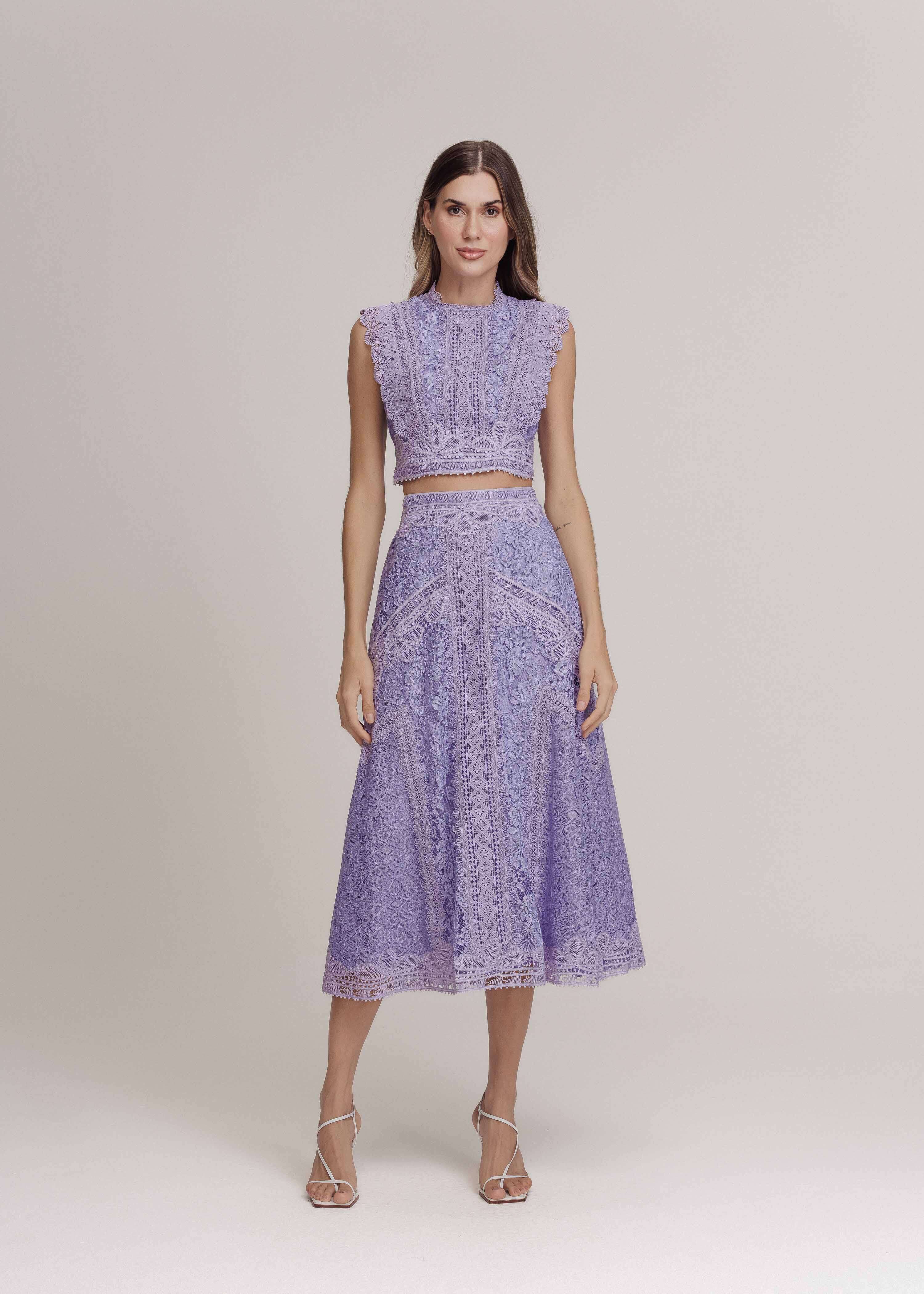 SAIA MIDI MONIQUE LILAS VERBENA