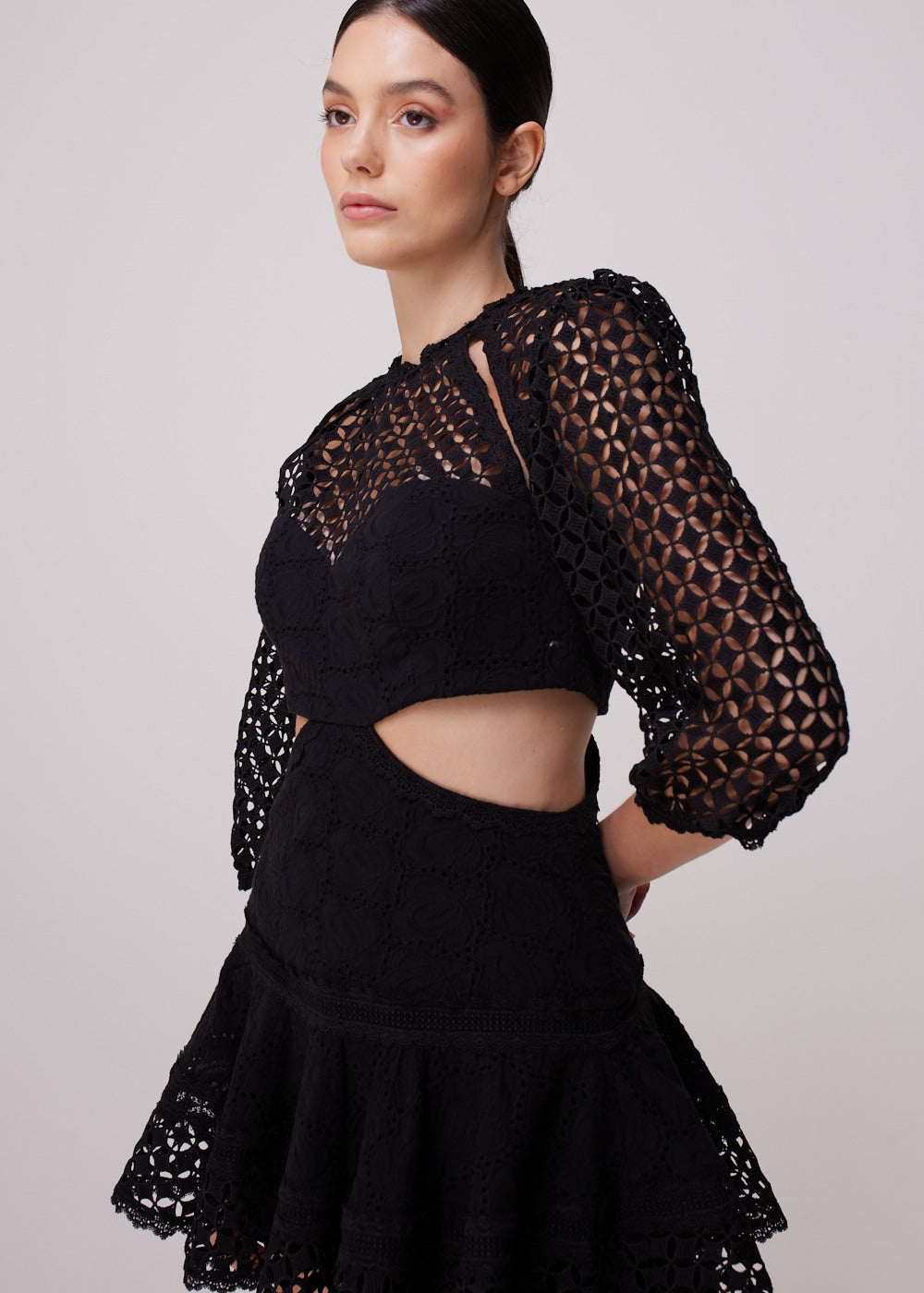 VESTIDO CURTO LUPITA LAISE/MIX PRETO