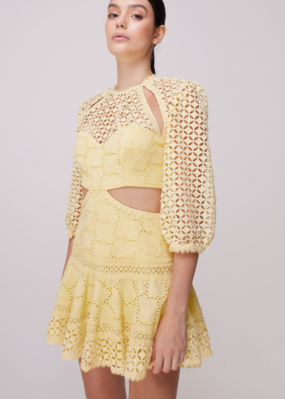 VESTIDO CURTO LUPITA LAISE/MIX AMARELO MANACA