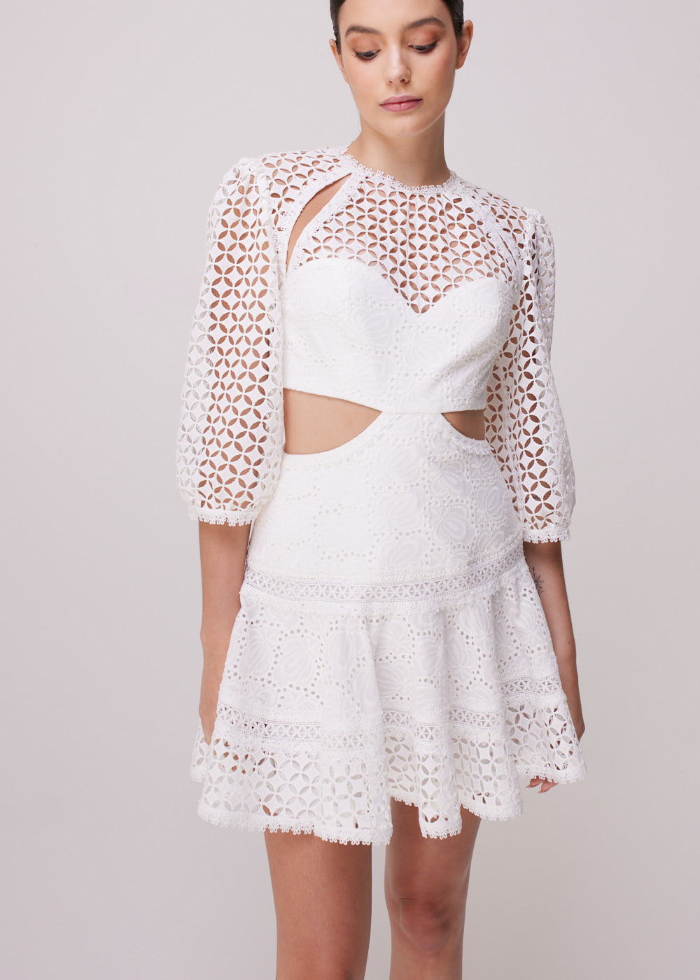 VESTIDO CURTO LUPITA LAISE/MIX OFF WHITE