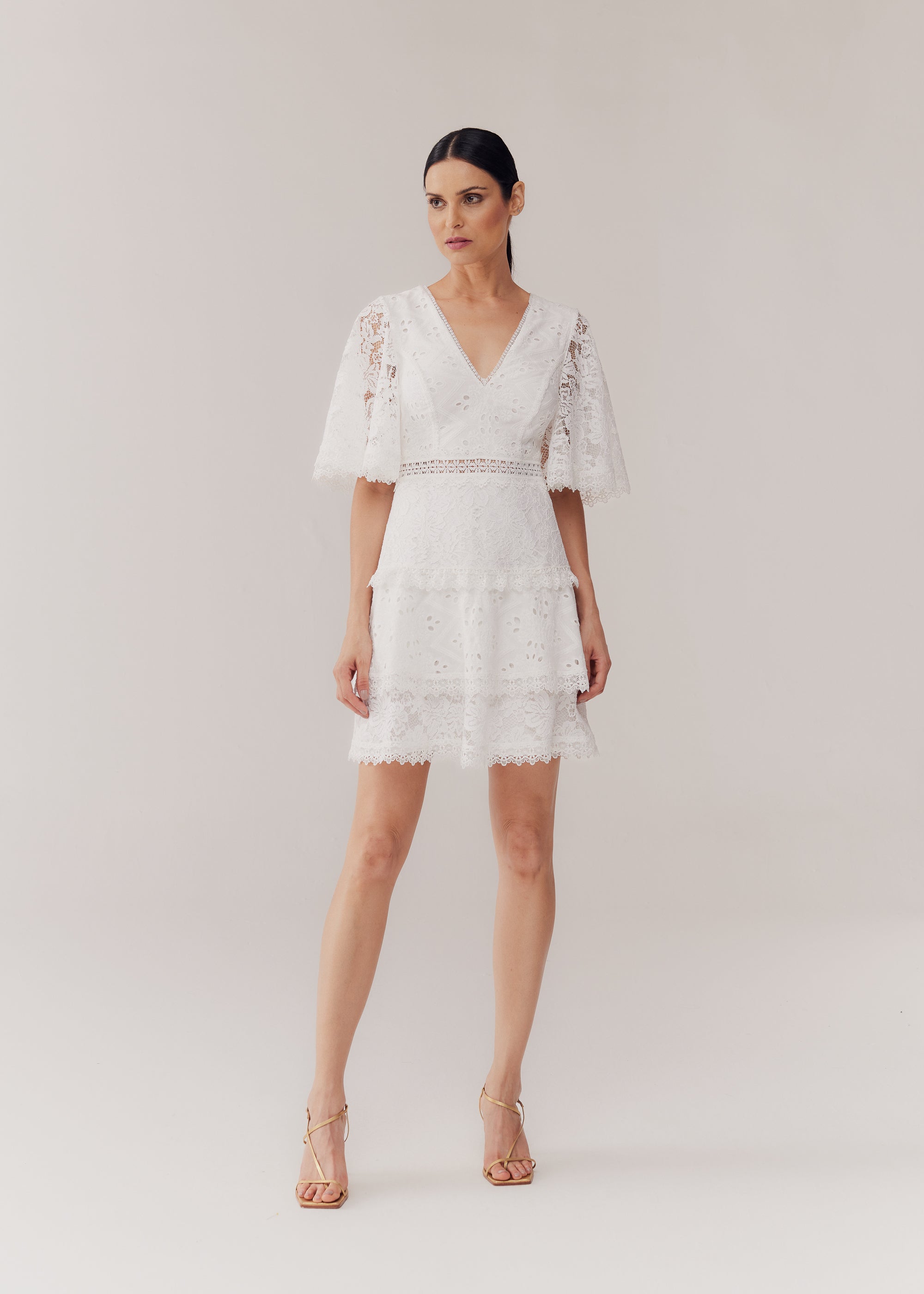 VESTIDO CURTO HELENA OFF WHITE