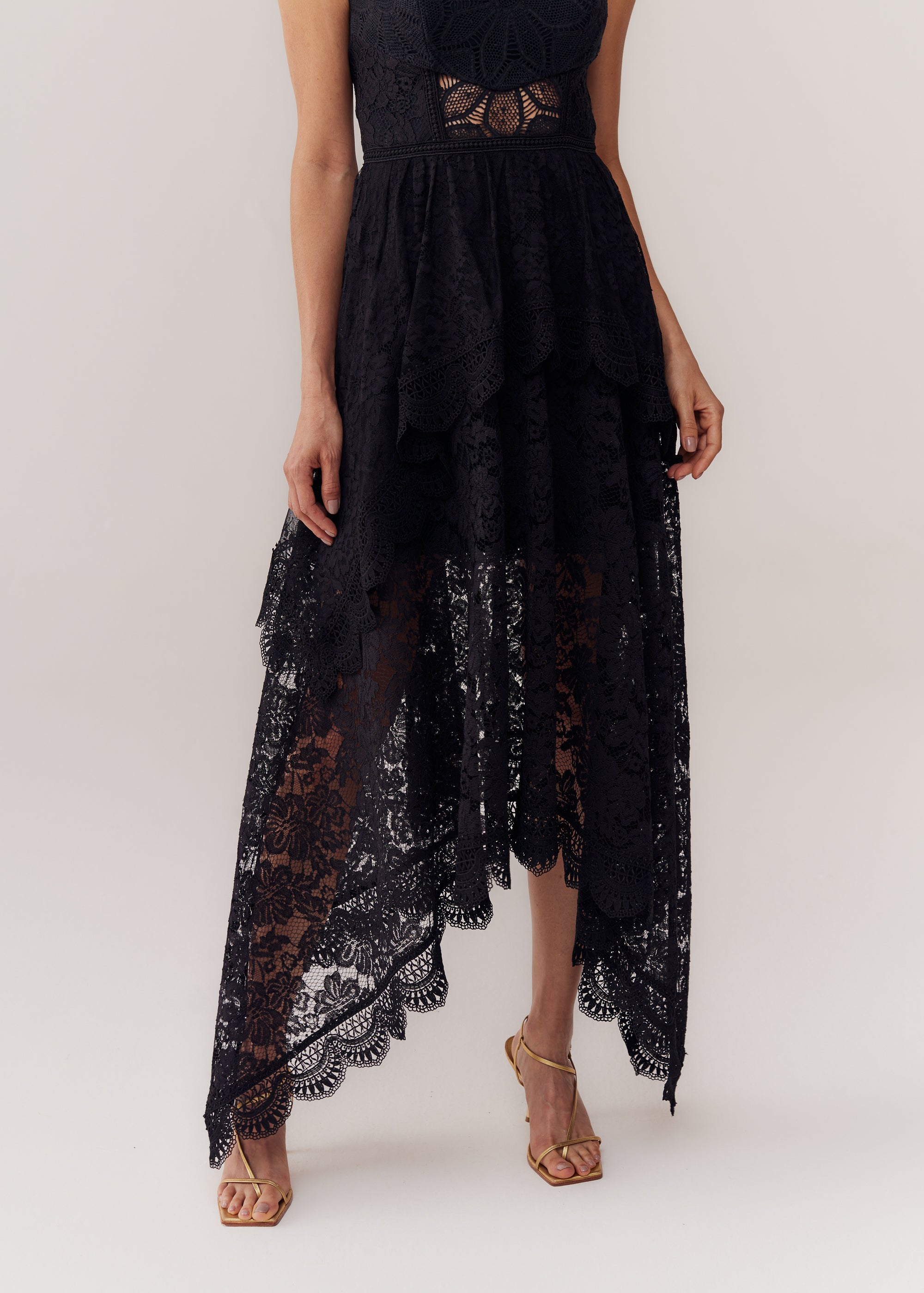 VESTIDO MIDI CELINE PRETO