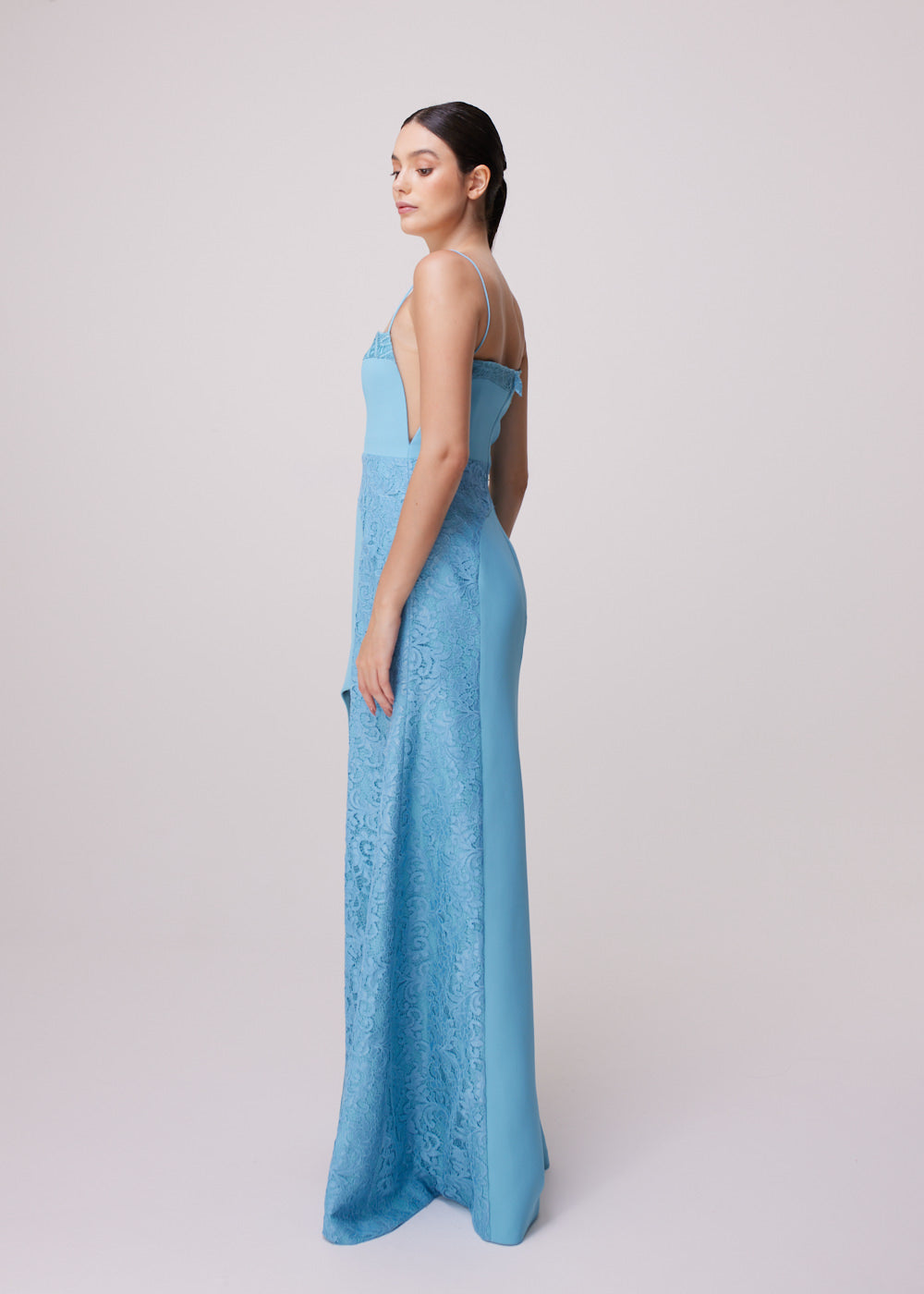 VESTIDO LONGO ALARI CREPE/MIX AZUL LYCA