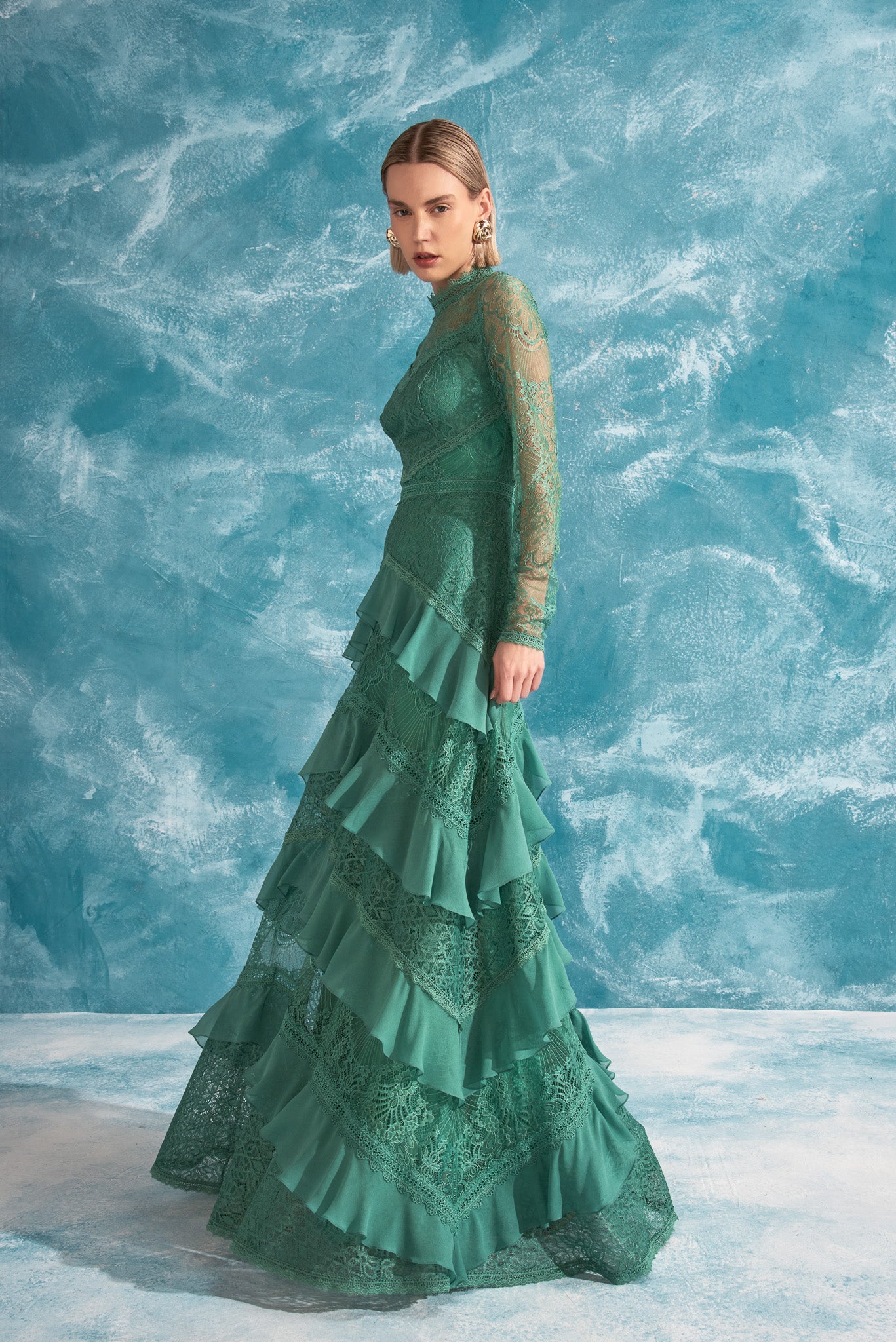VESTIDO LONGO CECILIA VERDE ALGA
