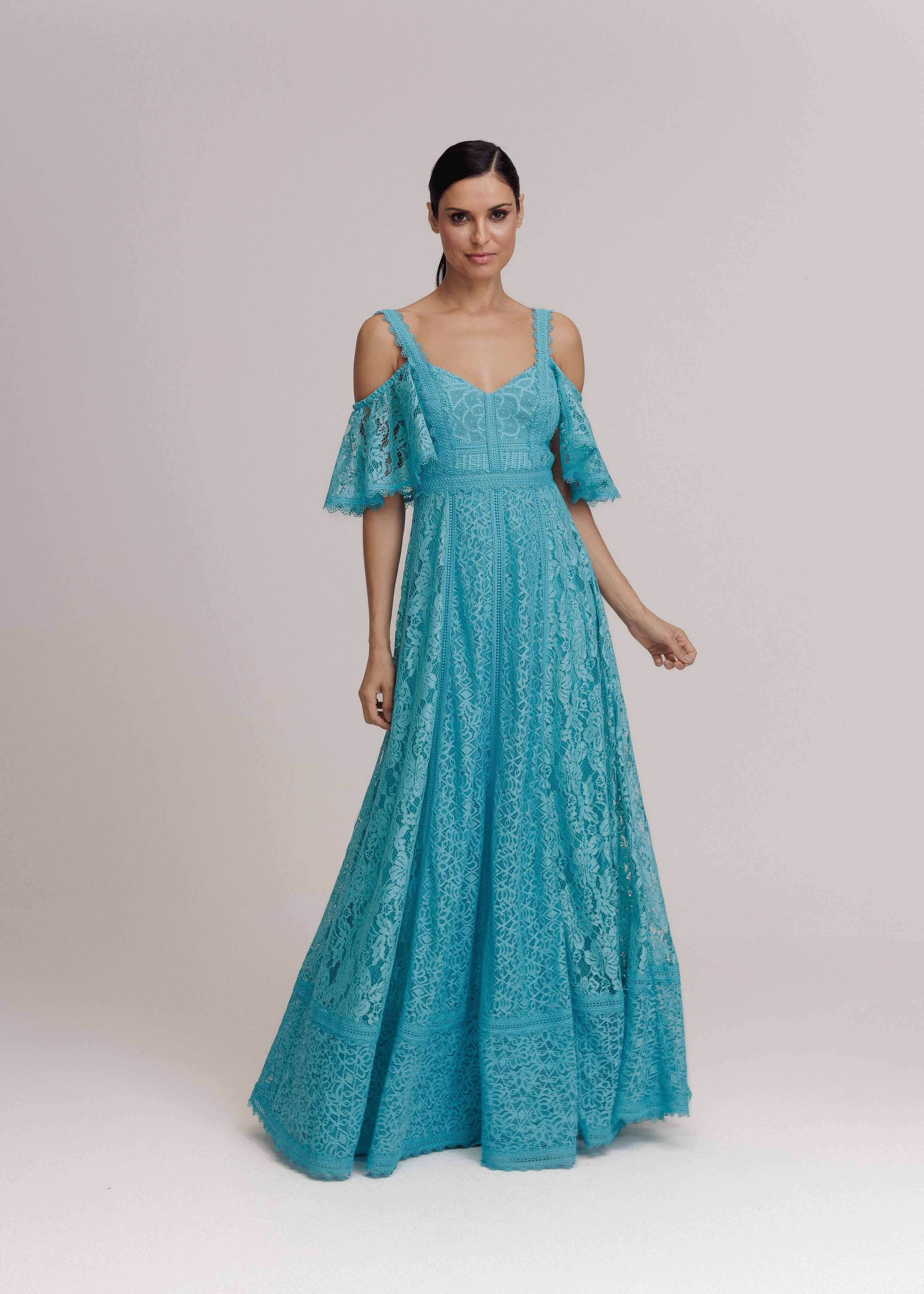 VESTIDO LONGO DEMI AZUL CURACAO