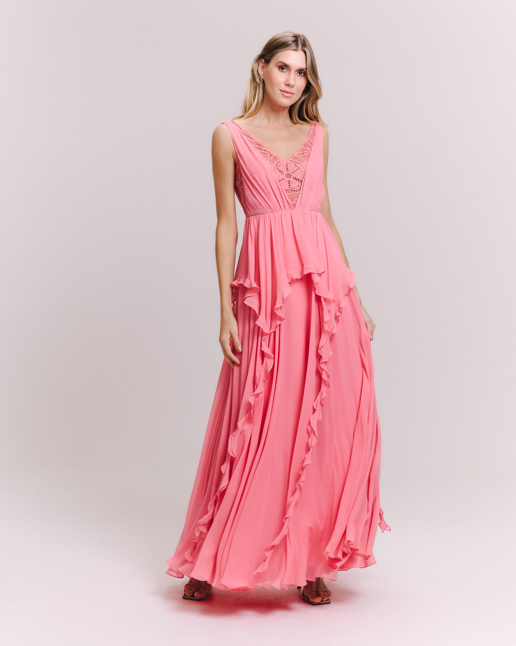 VESTIDO LONGO ELIS PEACH BLOSSOM