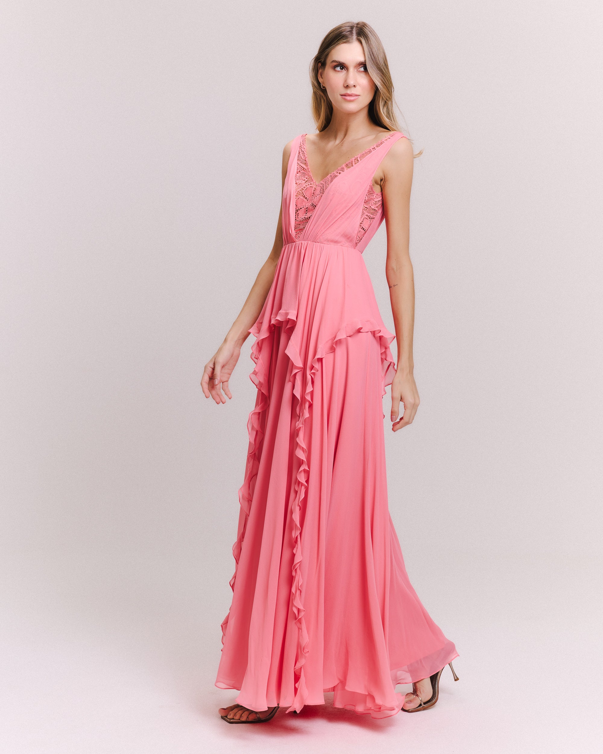 VESTIDO LONGO ELIS PEACH BLOSSOM