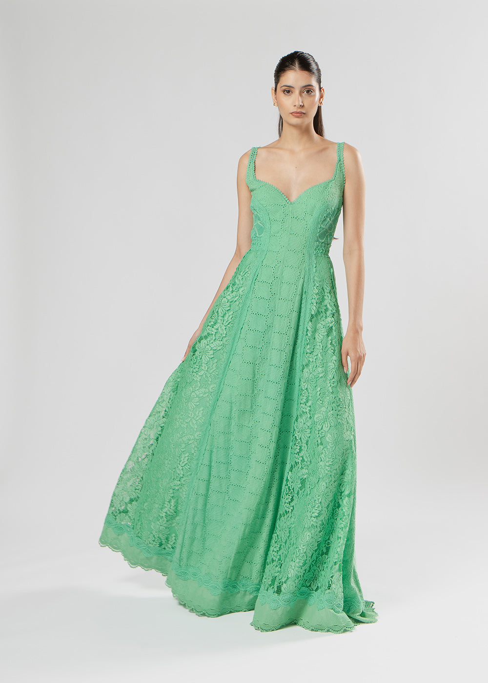 VESTIDO LONGO VALENTINA LAISE/MIX VERDE PAPILLON