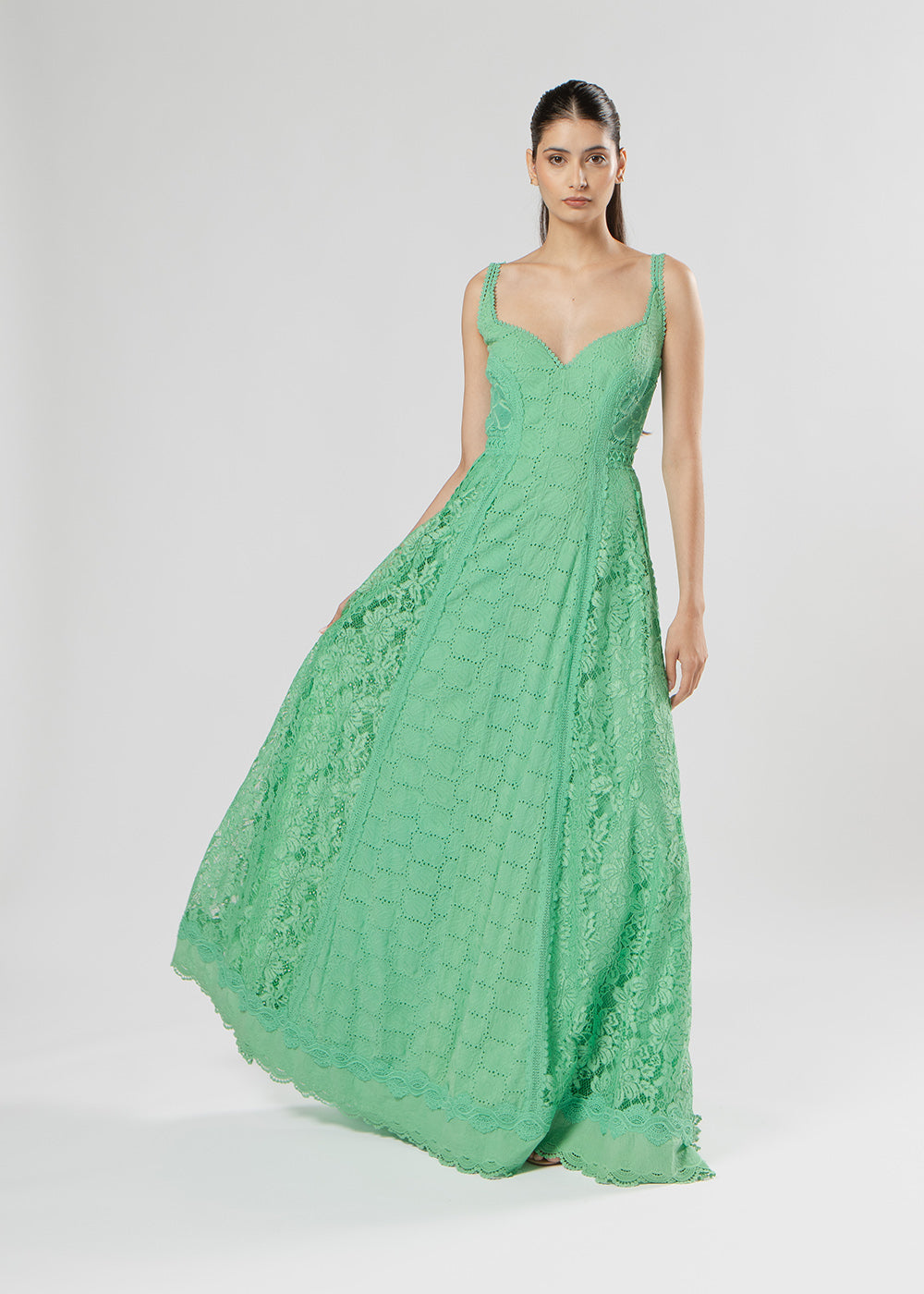VESTIDO LONGO VALENTINA LAISE/MIX VERDE PAPILLON