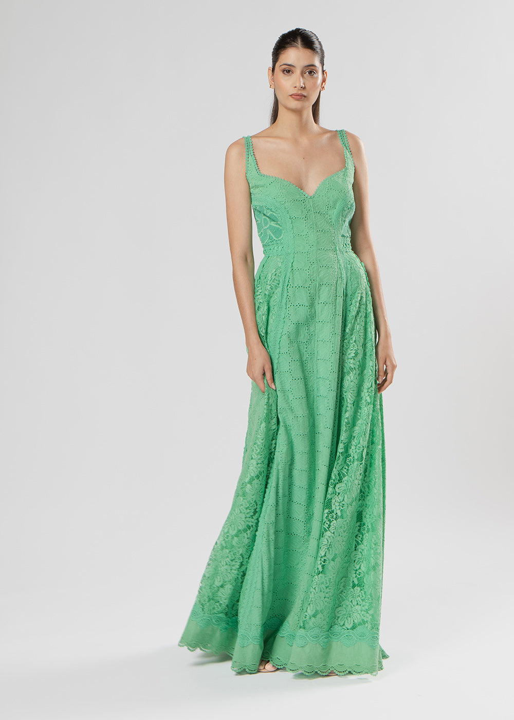 VESTIDO LONGO VALENTINA LAISE/MIX VERDE PAPILLON