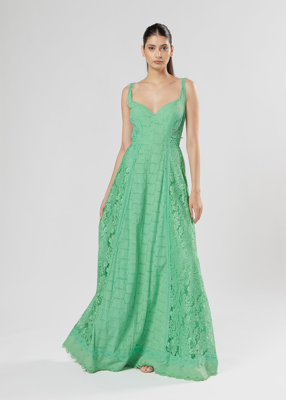 VESTIDO LONGO VALENTINA LAISE/MIX VERDE PAPILLON
